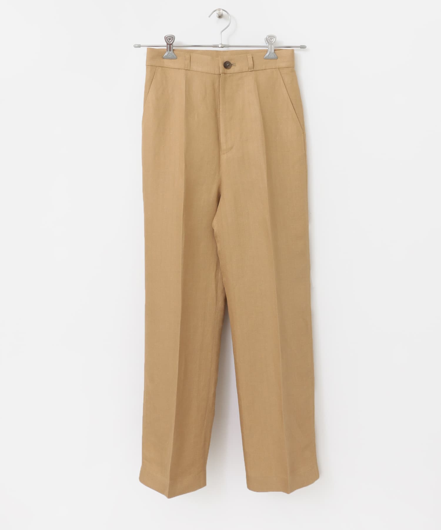 ヘリンボンストレートパンツ∴ CAMEL 36