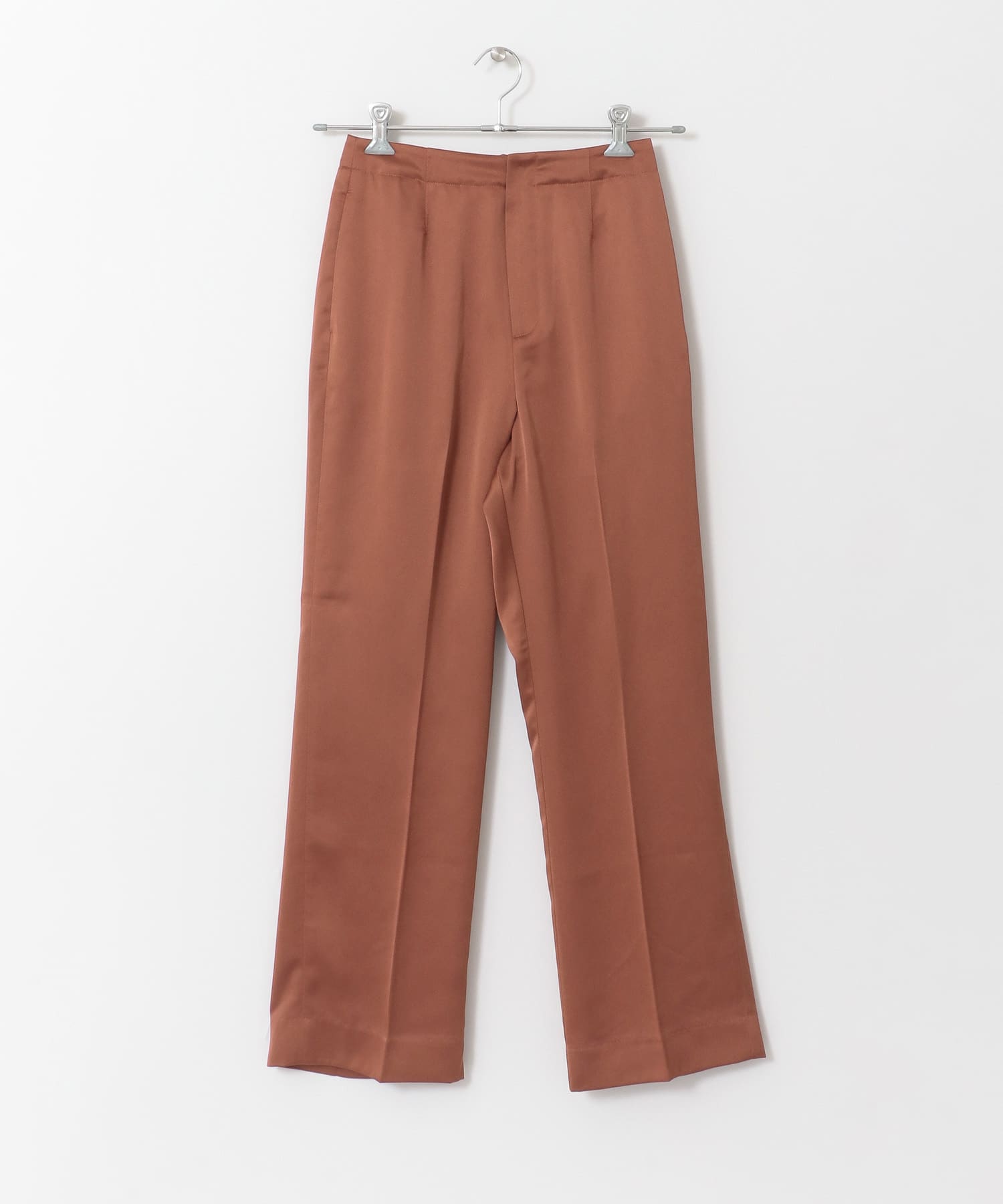 シャイニーセンタープレスパンツ∴ BROWN 36