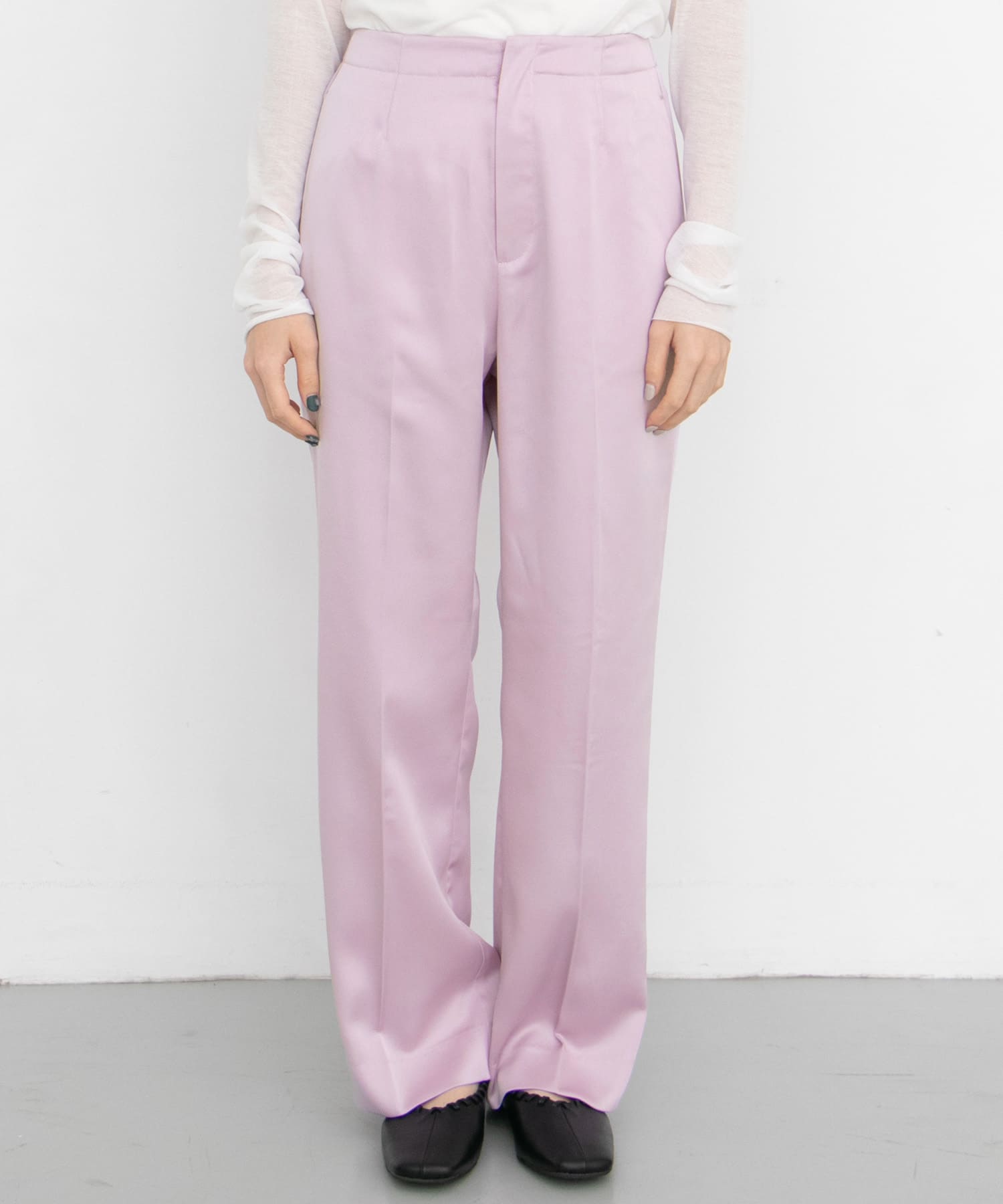 シャイニーセンタープレスパンツ∴ PINK 36