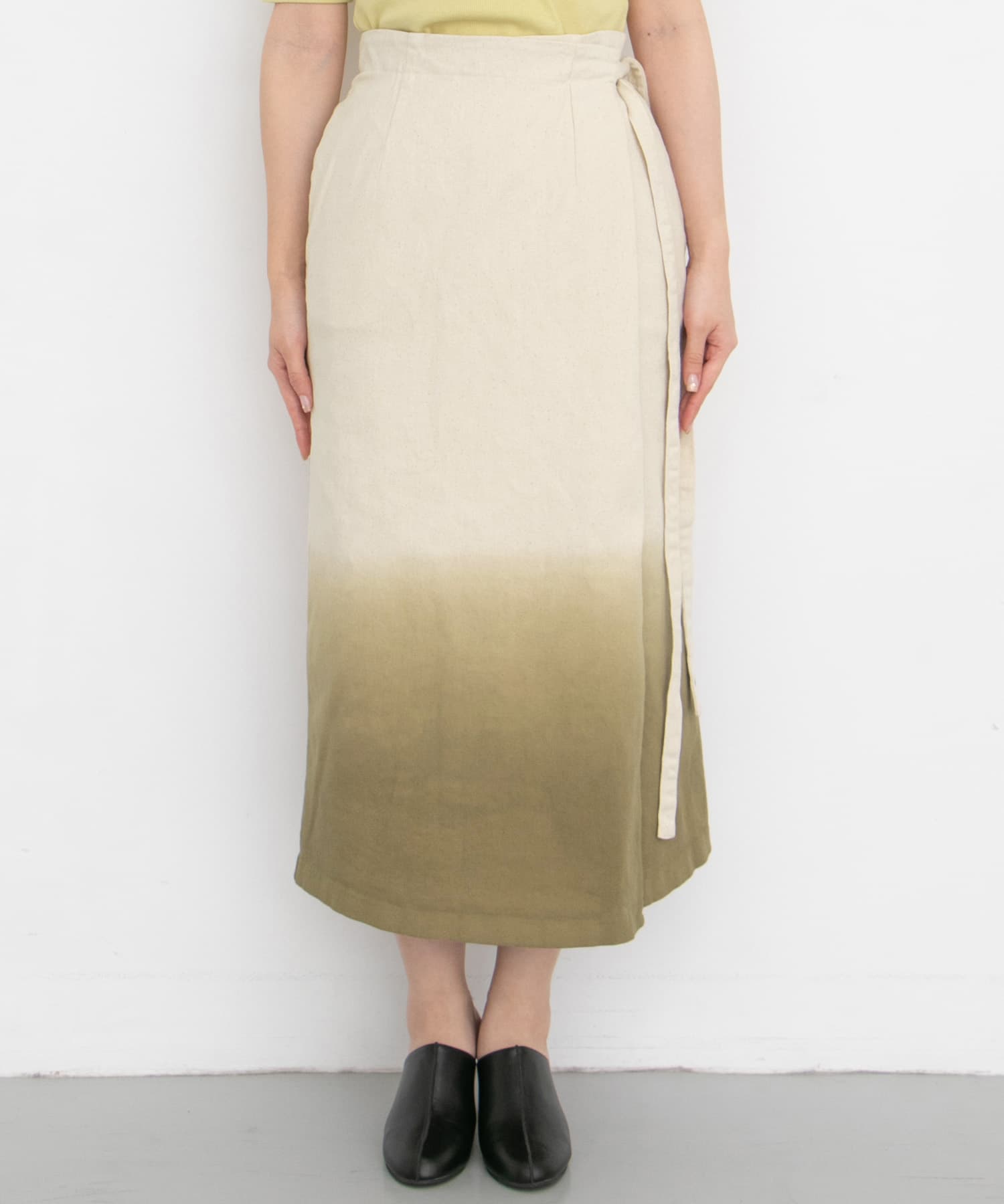 グラデーションディップダイスカート∴ KHAKI one