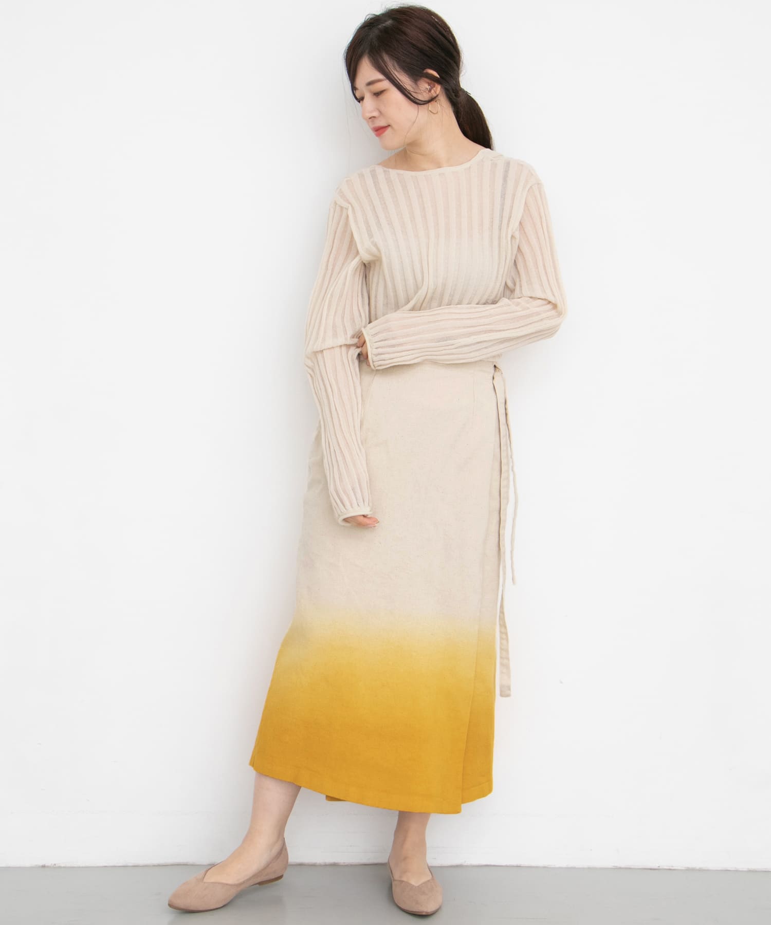 グラデーションディップダイスカート∴ YELLOW one