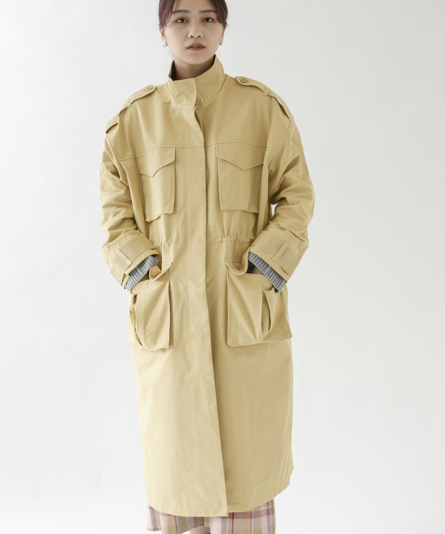 ドロストミリタリーコート BEIGE one