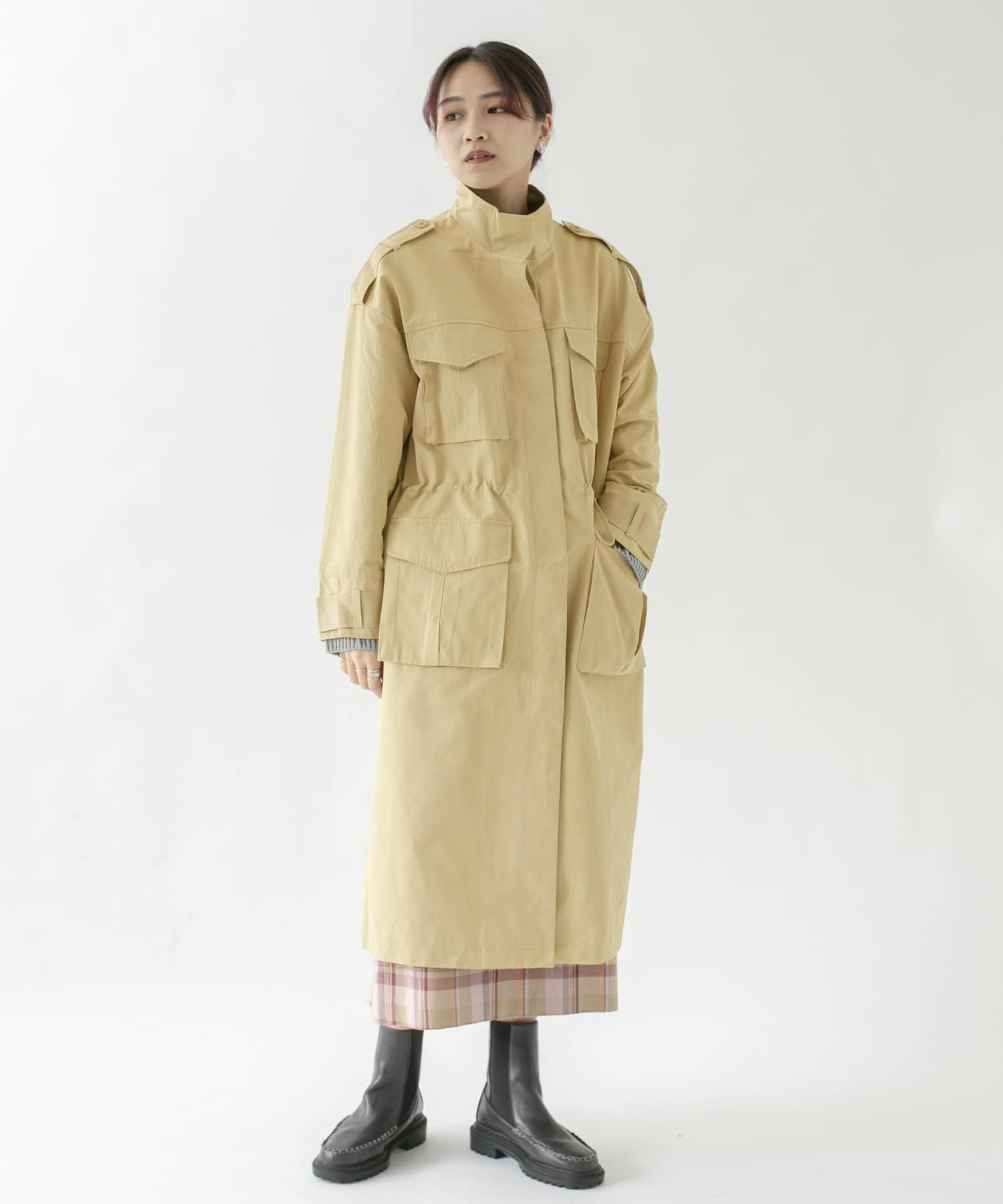 ドロストミリタリーコート BEIGE one
