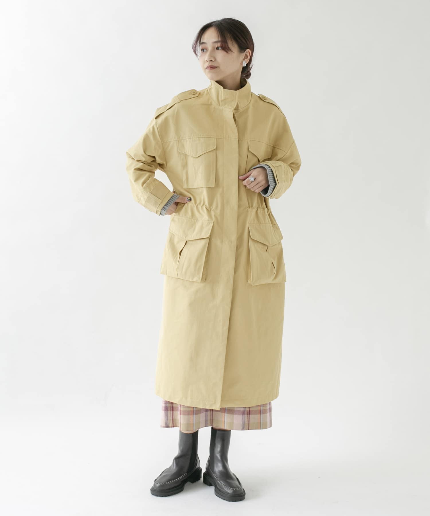 ドロストミリタリーコート BEIGE one