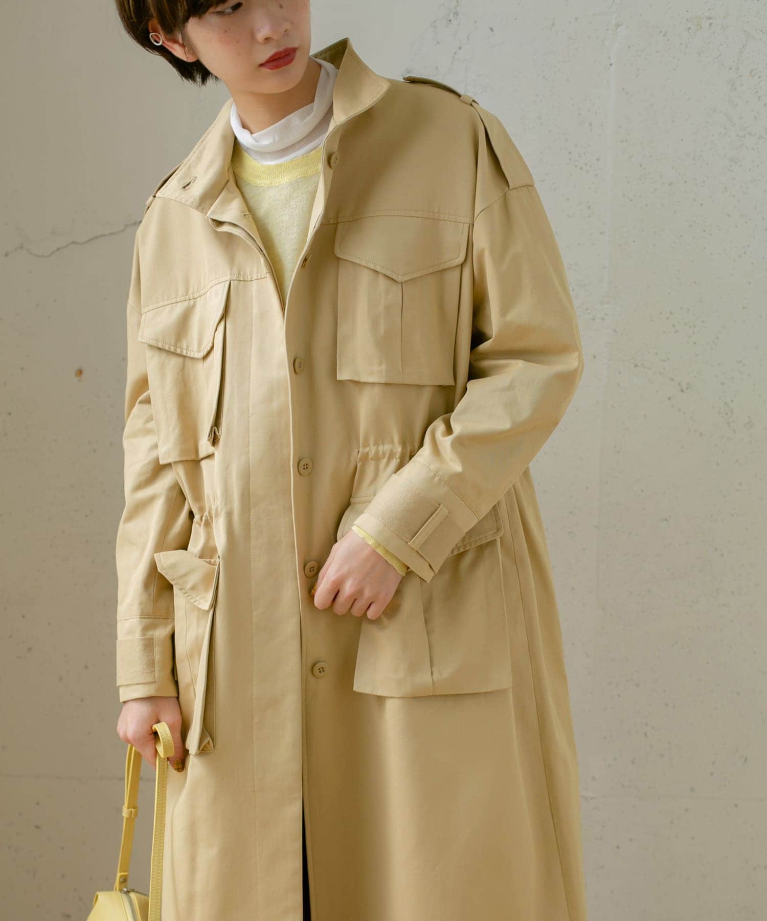ドロストミリタリーコート BEIGE one