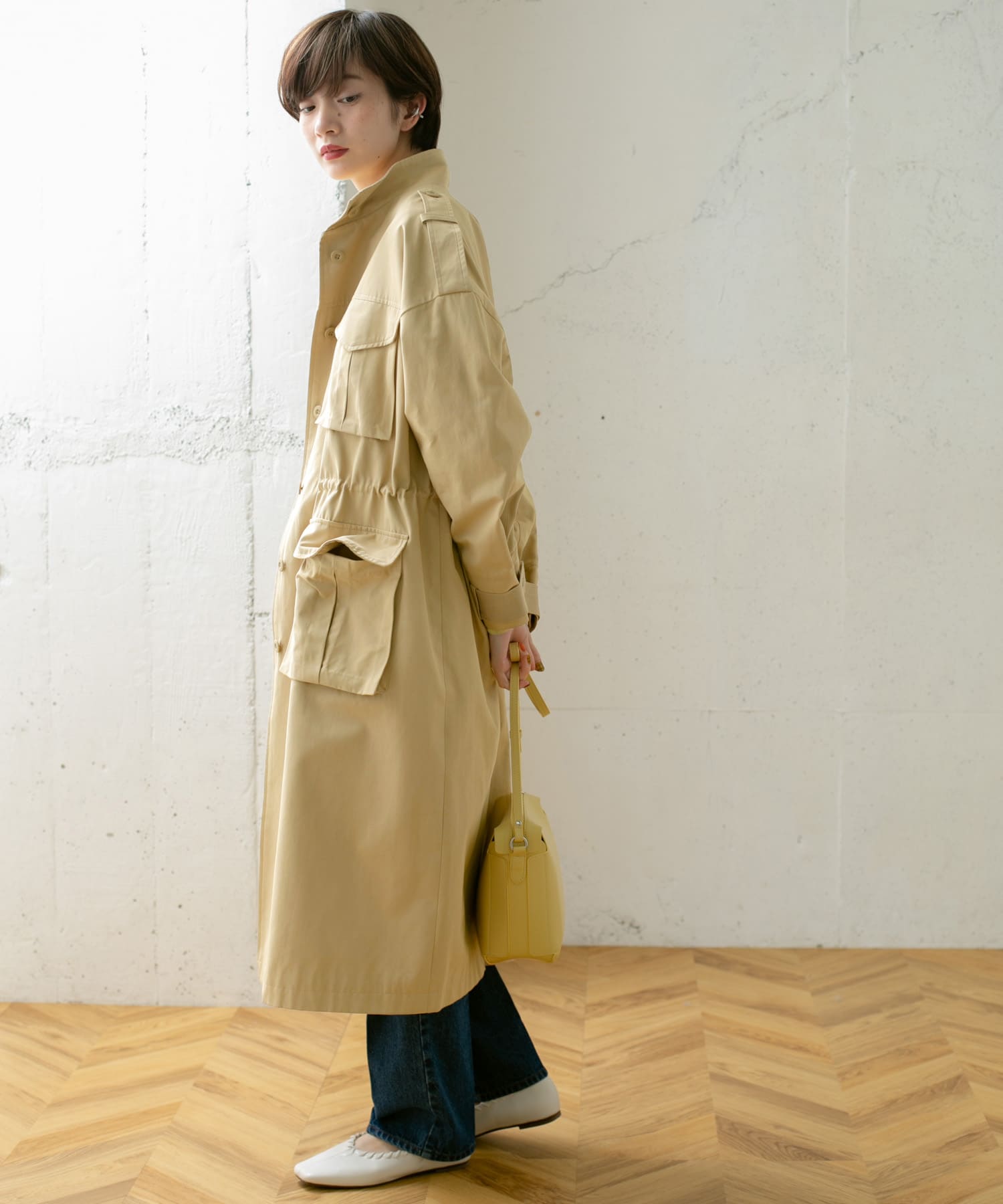 ドロストミリタリーコート BEIGE one