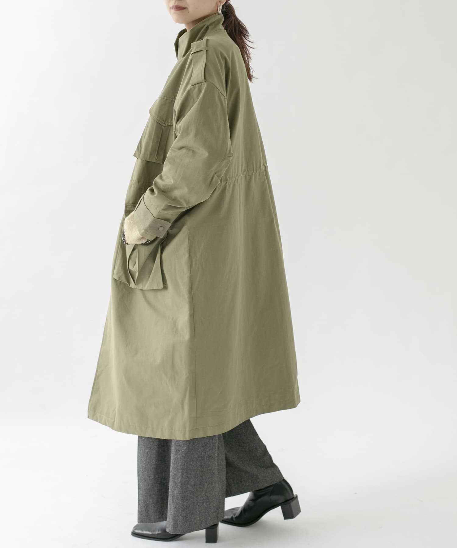ドロストミリタリーコート KHAKI one