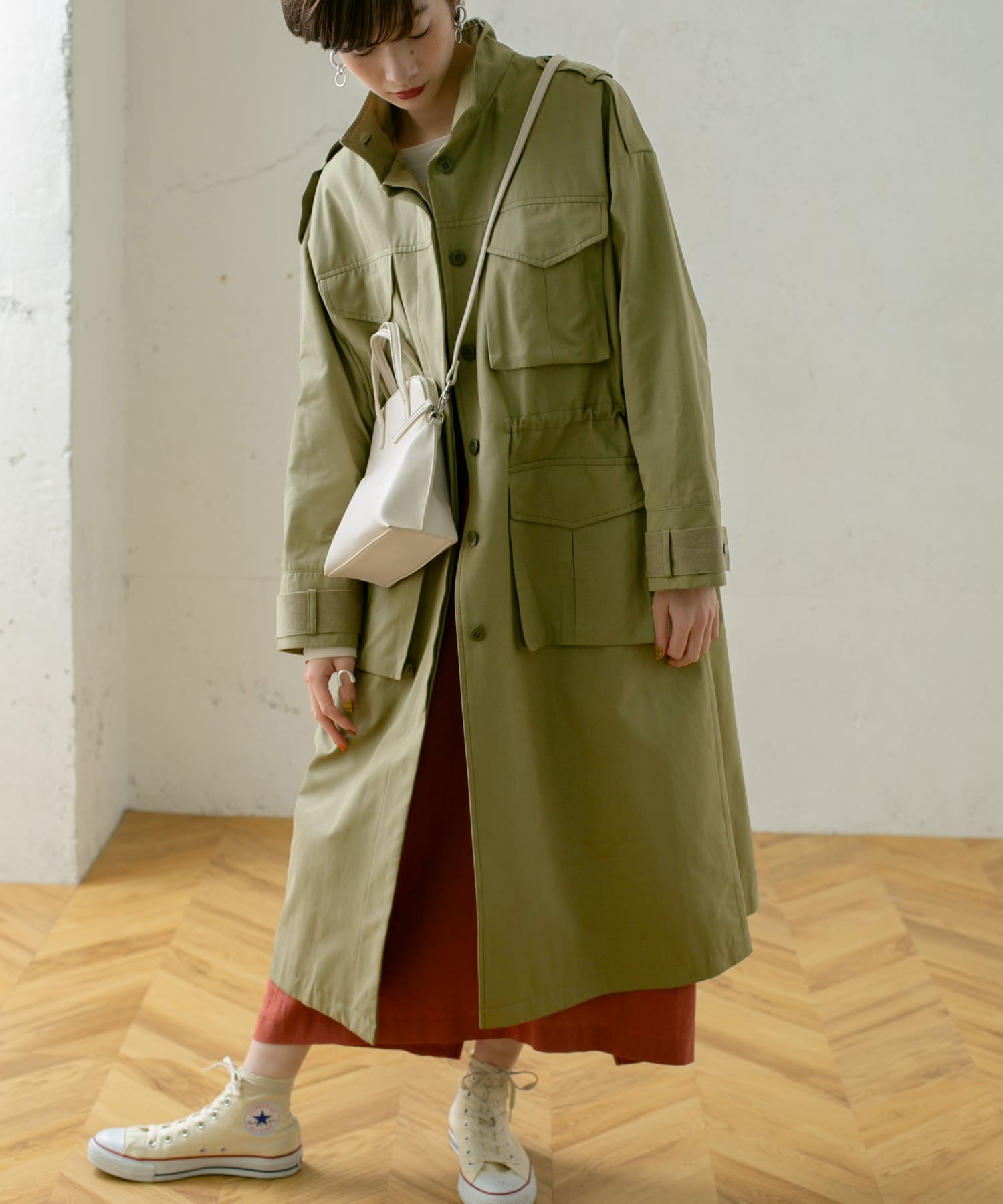 ドロストミリタリーコート KHAKI one