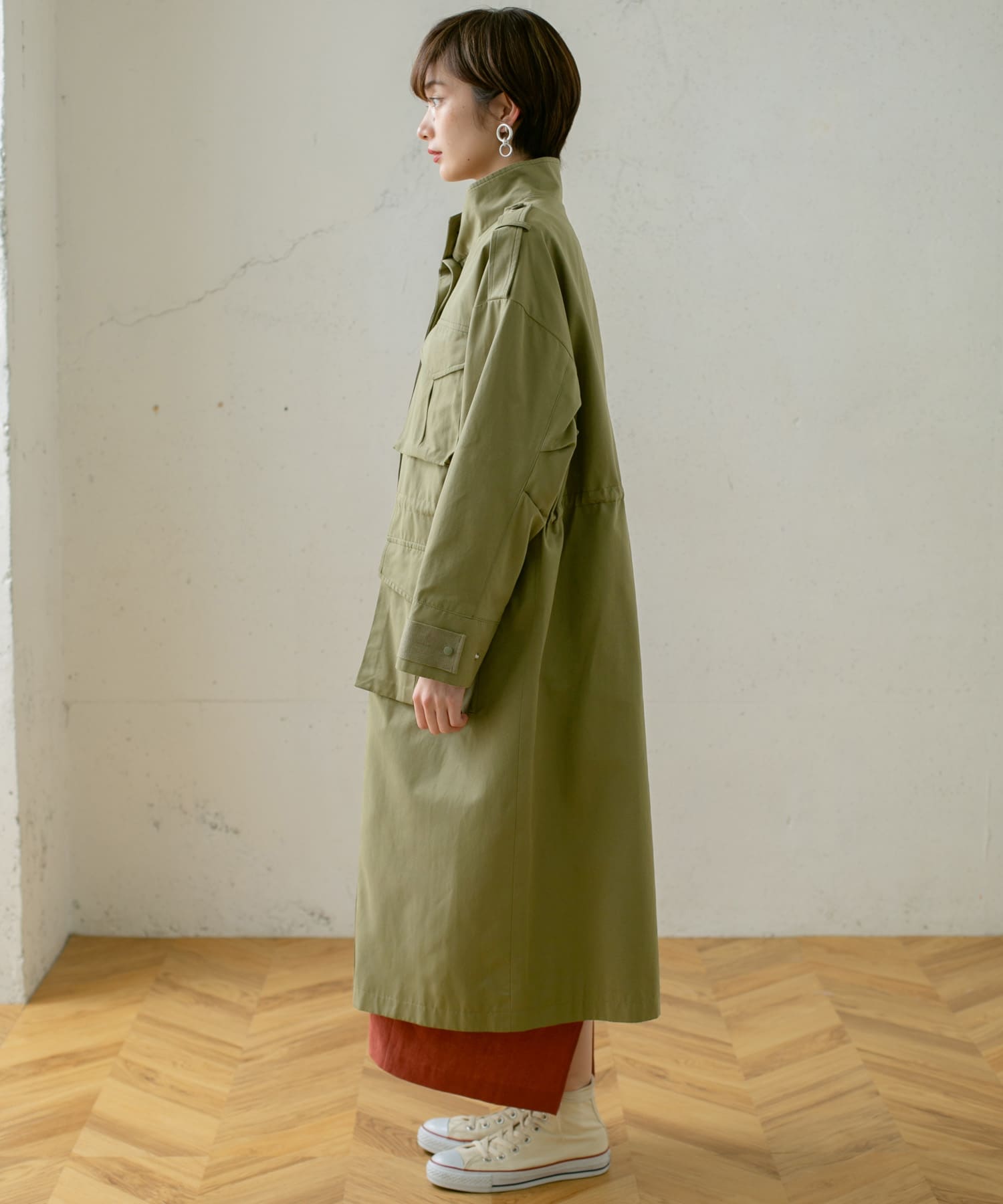 ドロストミリタリーコート KHAKI one