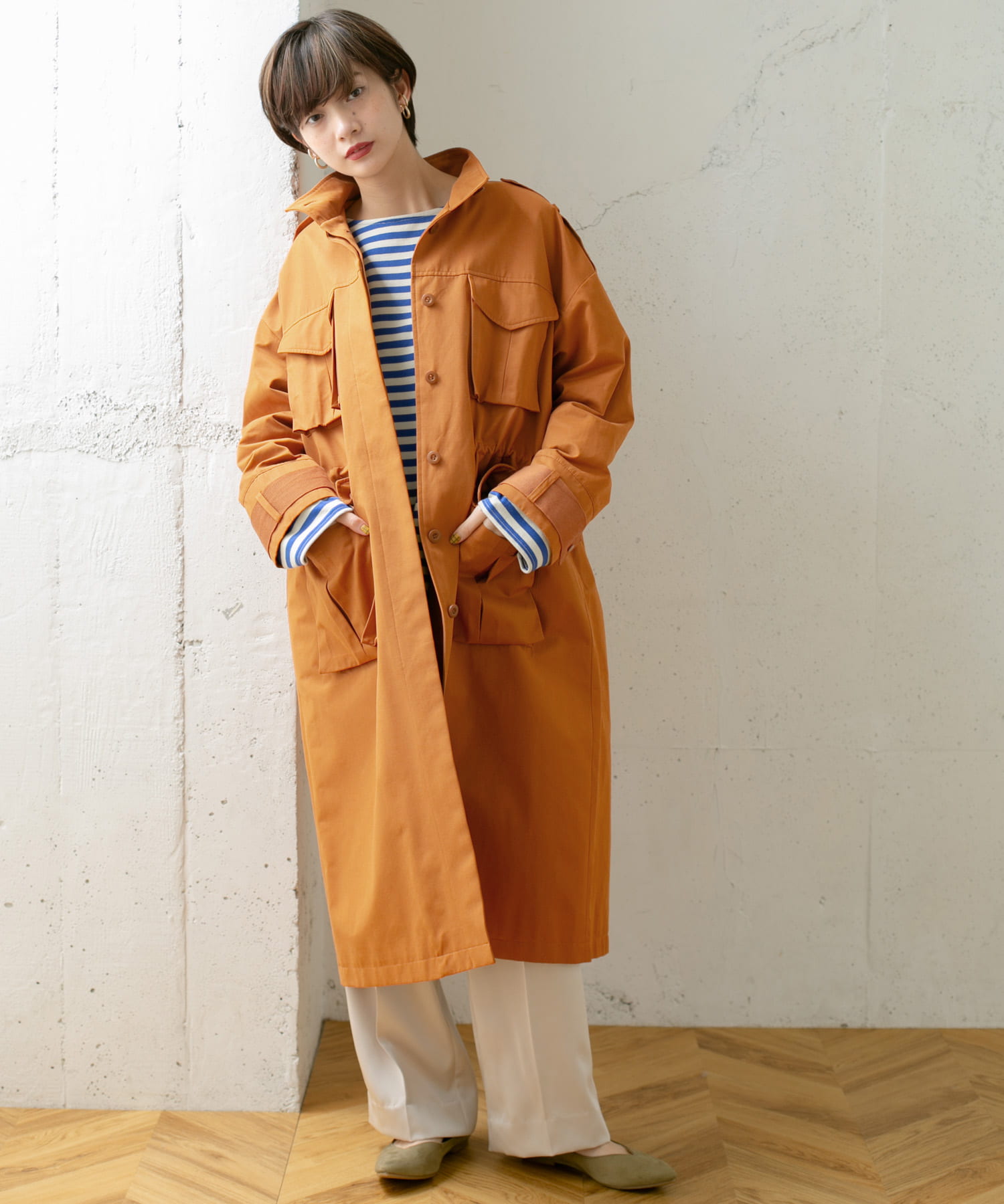 ドロストミリタリーコート ORANGE one
