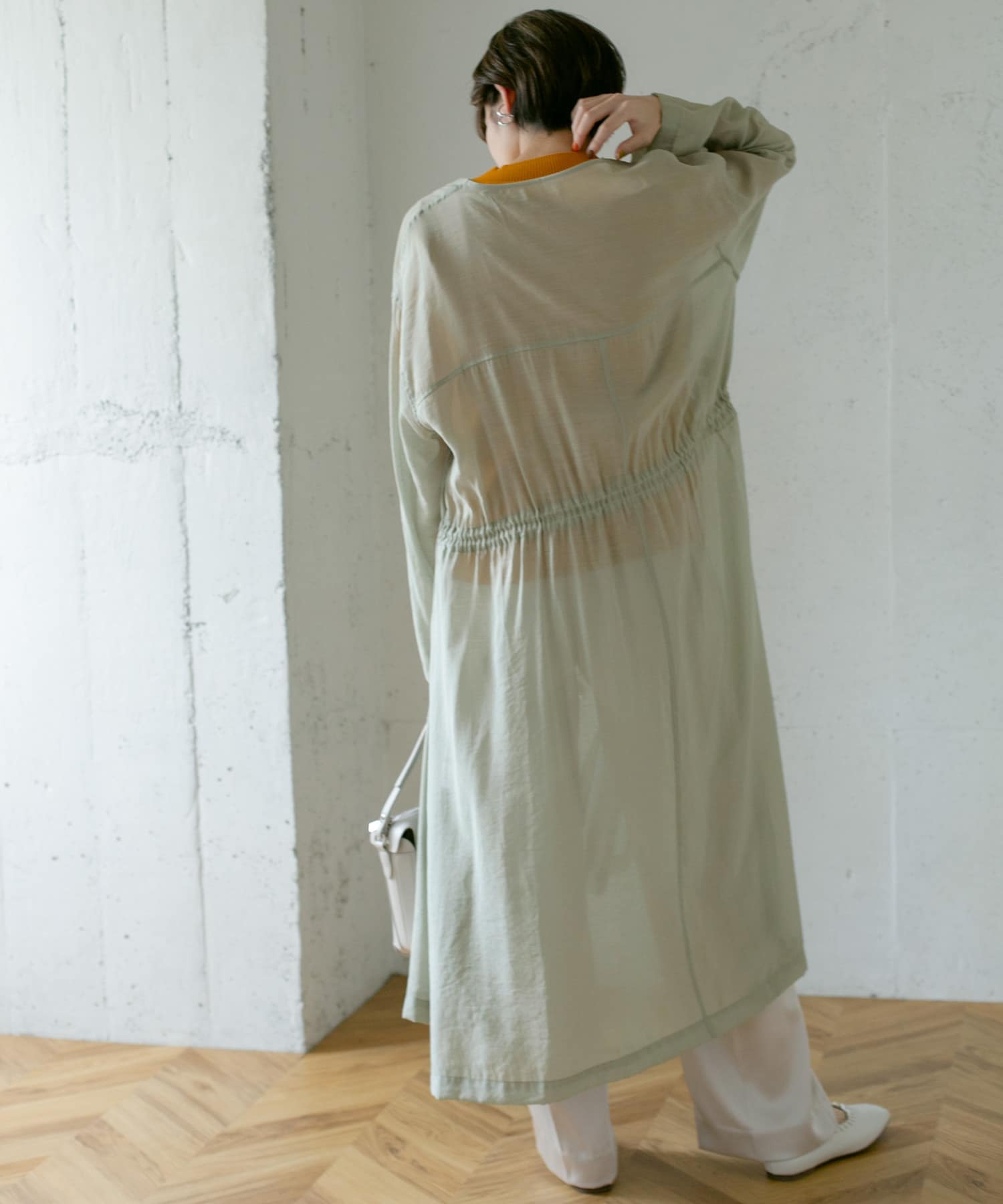 レイヤードフーディーコート GREEN one