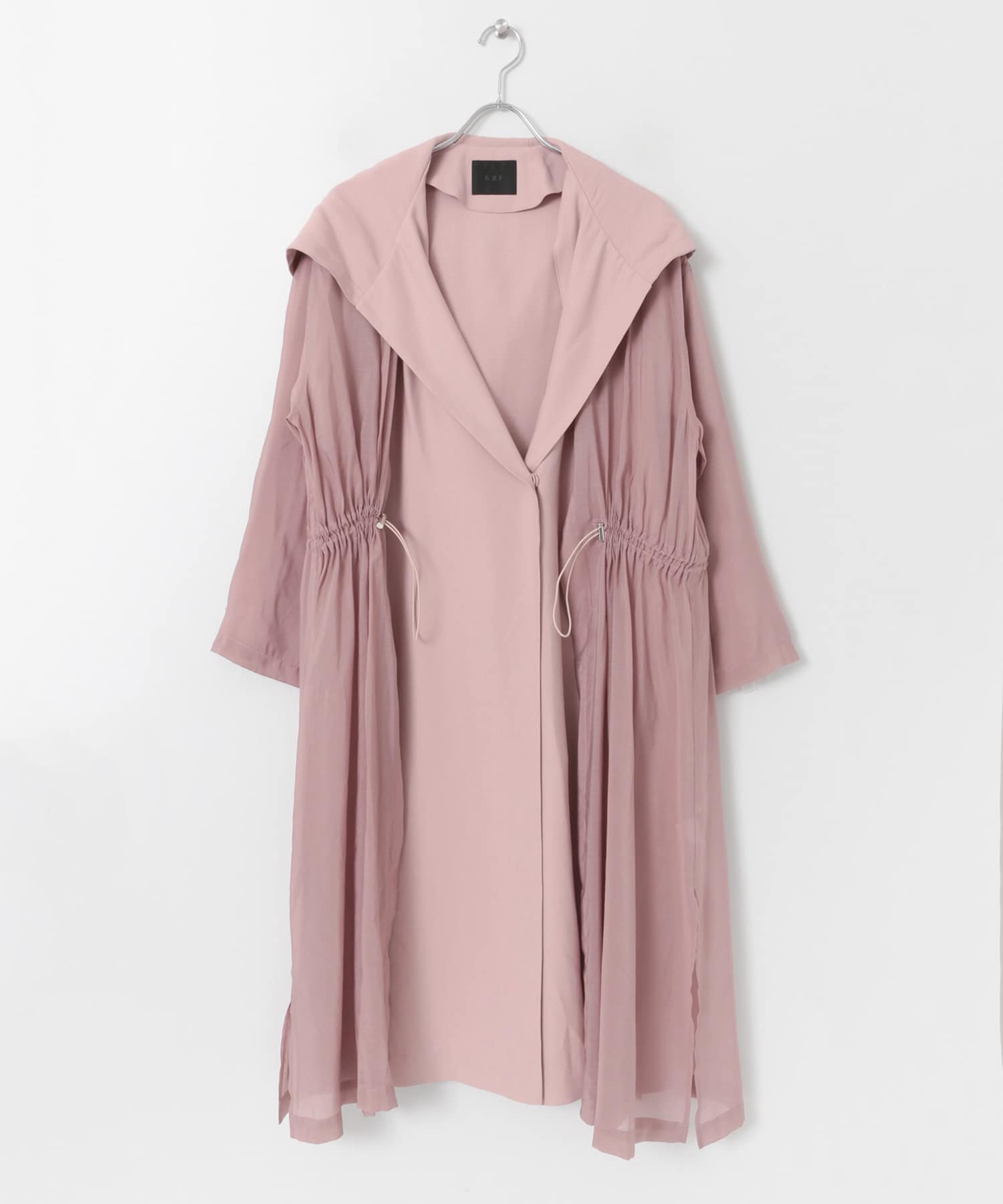 レイヤードフーディーコート PINK one