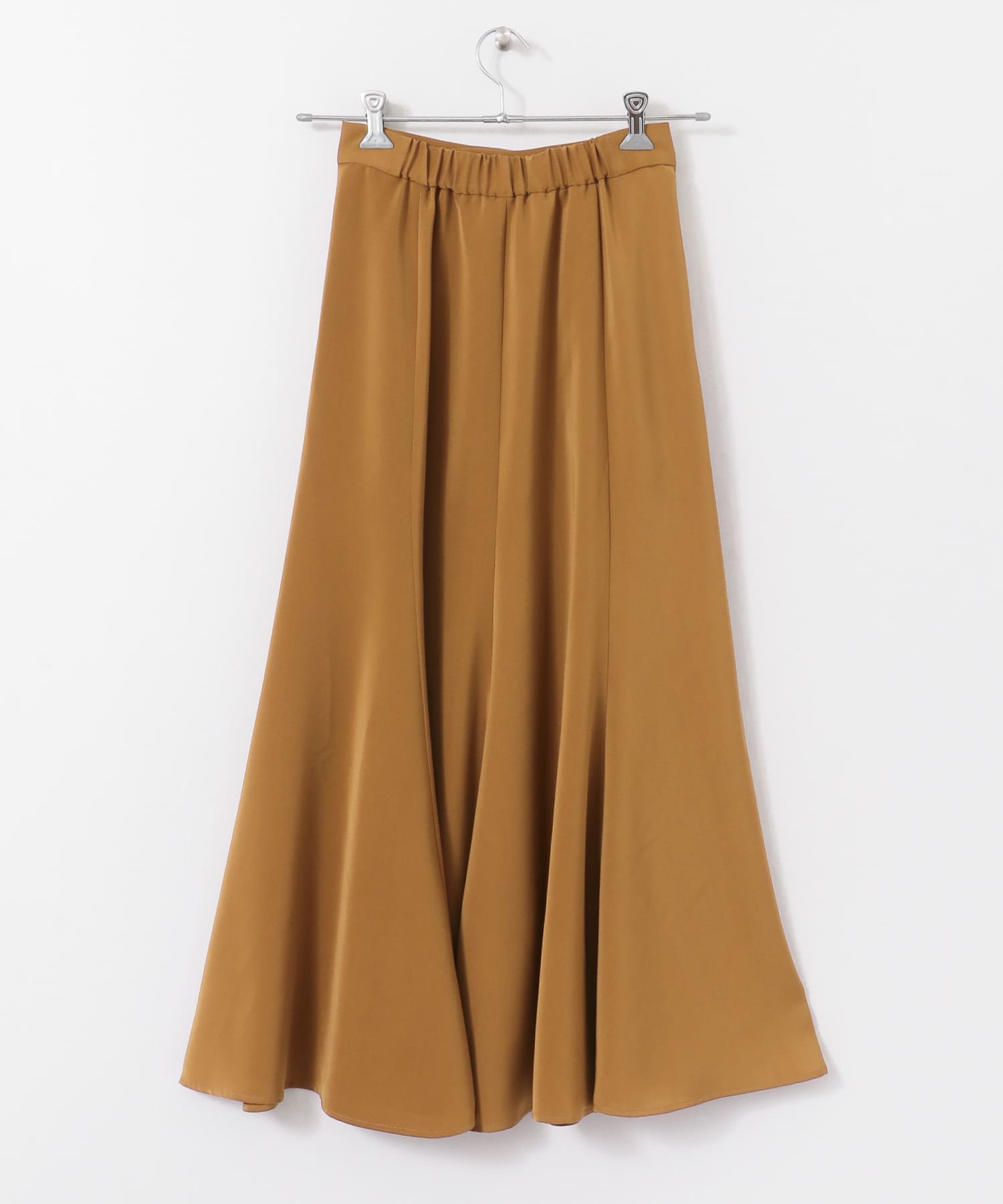フロントボタンフレアースカート∴ BROWN one