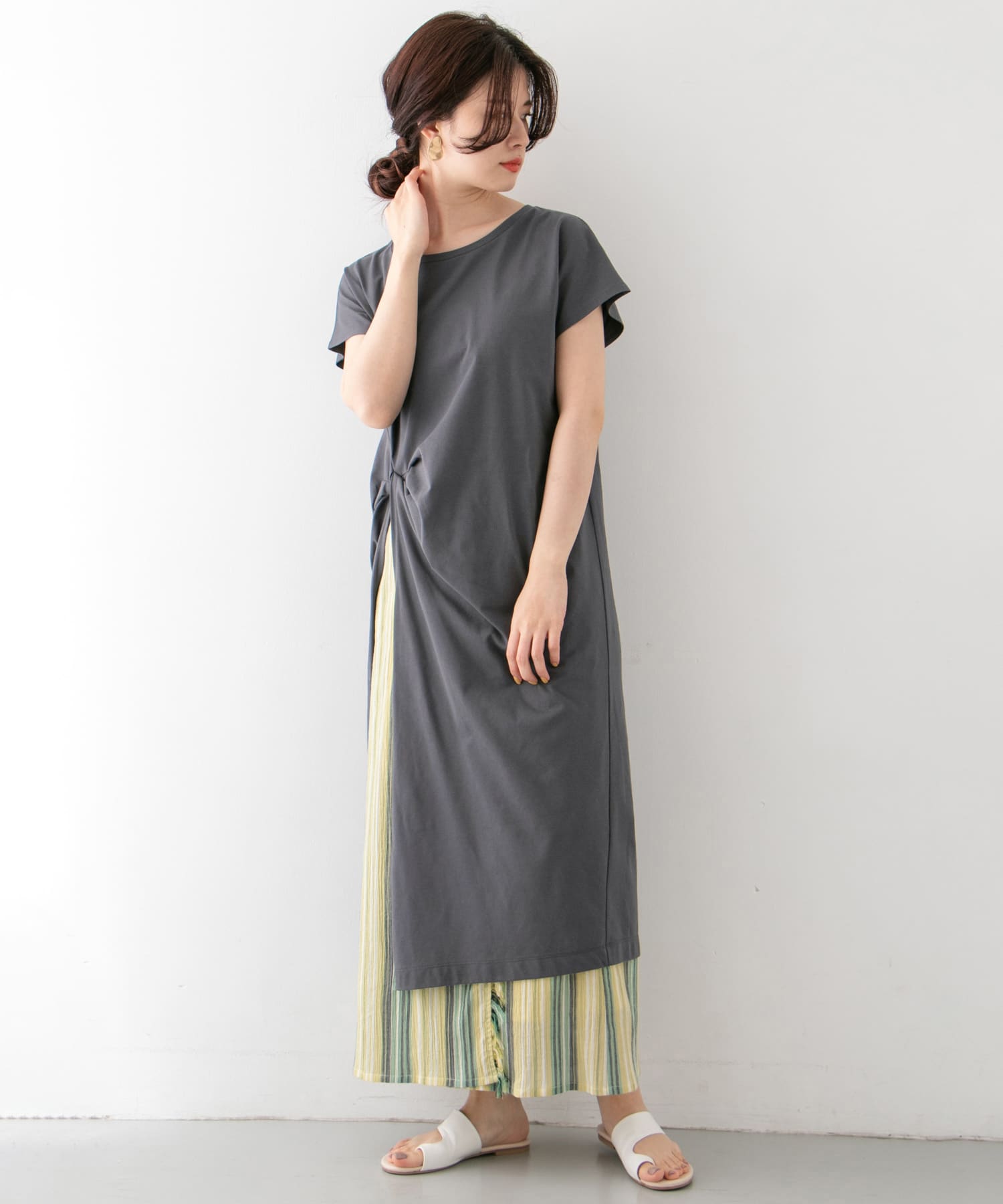 UR TECH スリットTシャツワンピース∴