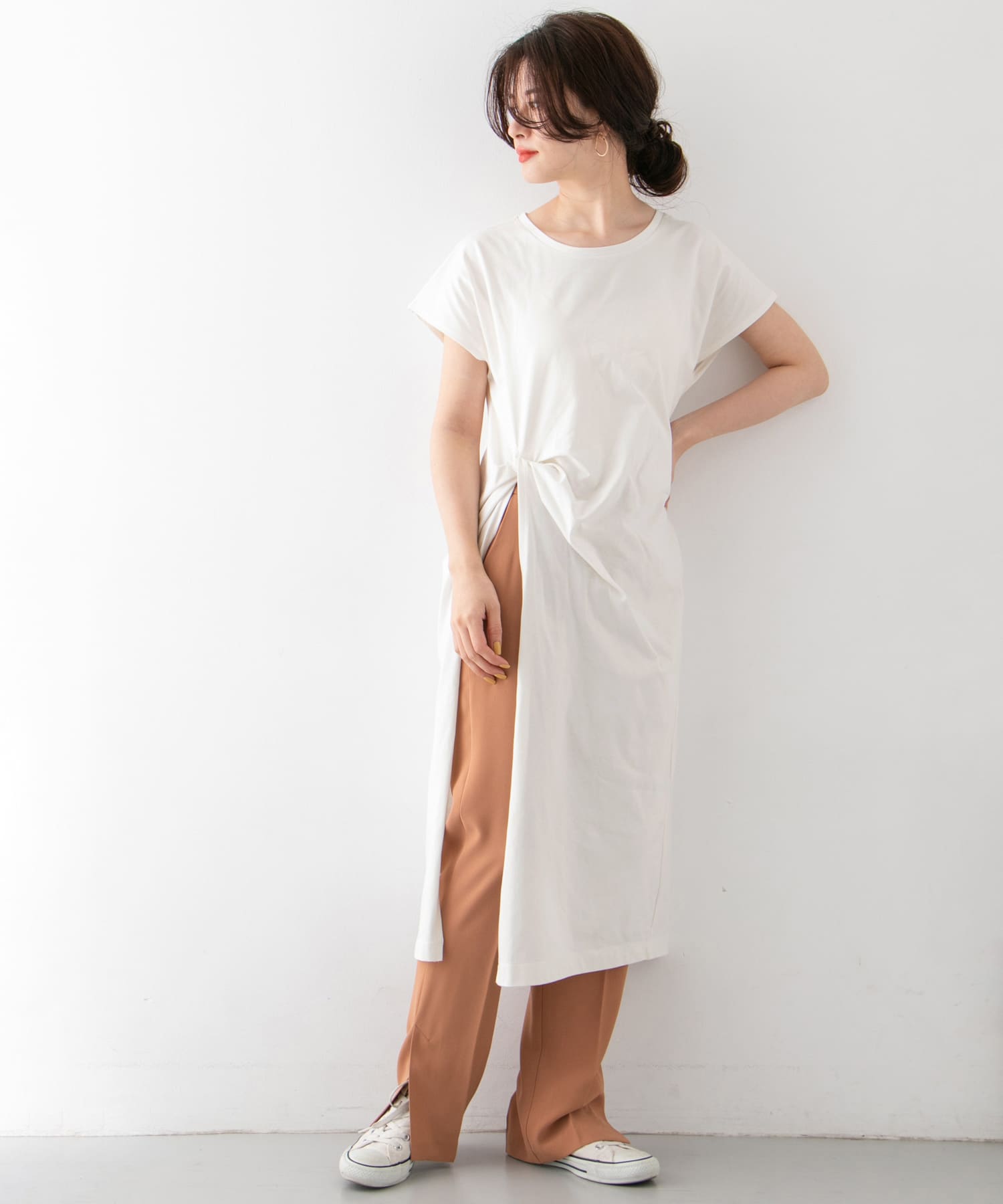 UR TECH スリットTシャツワンピース∴
