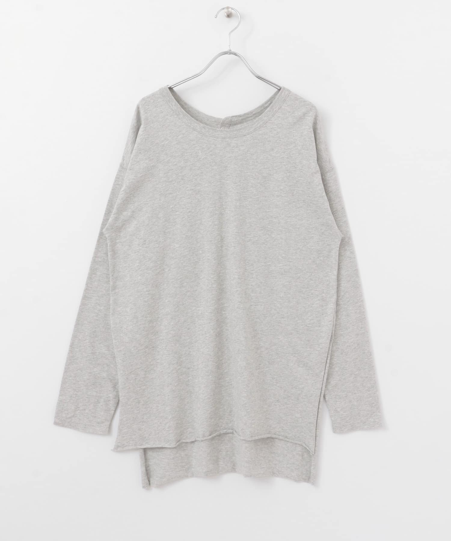バックヘンリーオーバーサイズTシャツ T.GRAY one