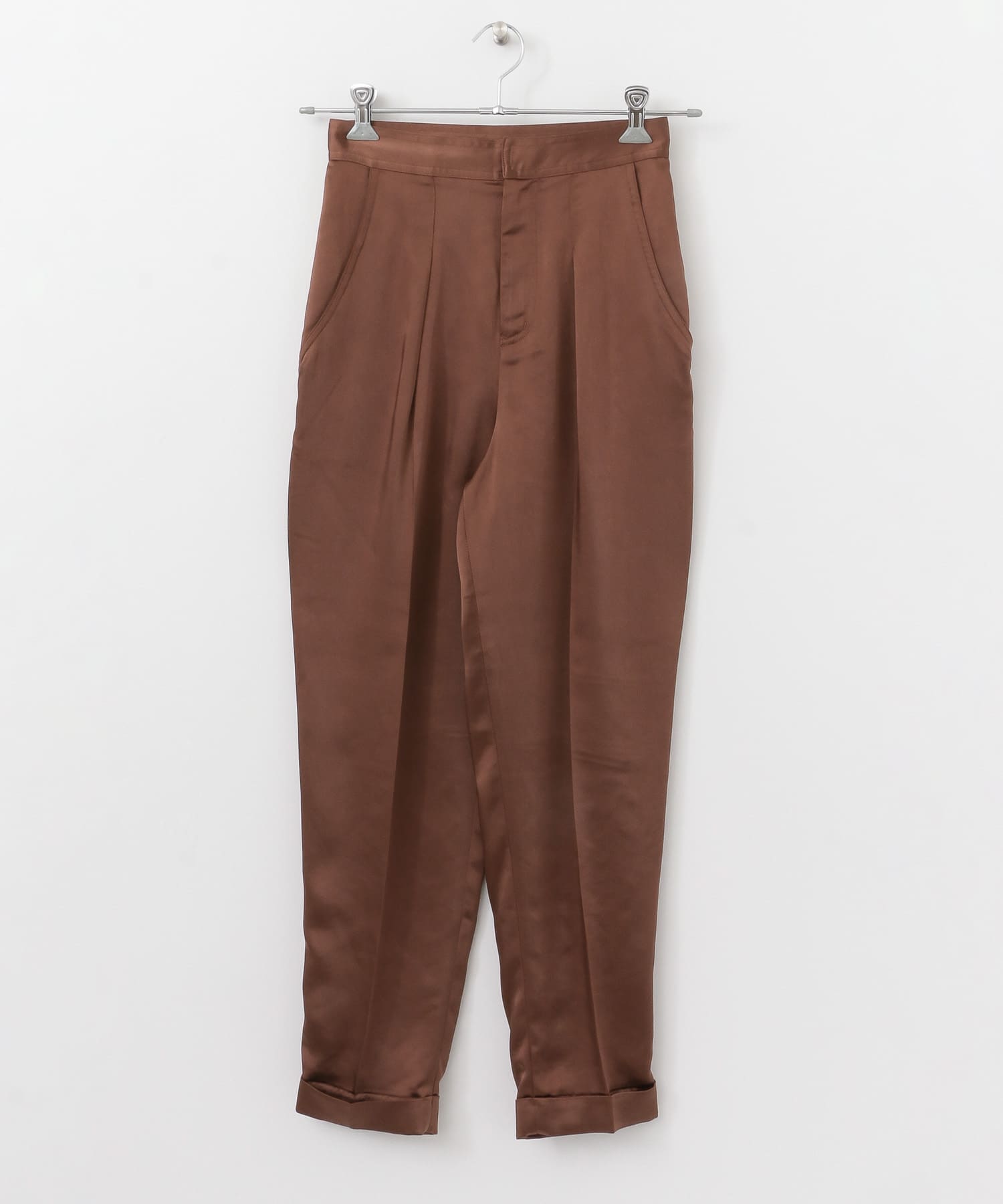 サテンターンアップパンツ∴ BROWN 36