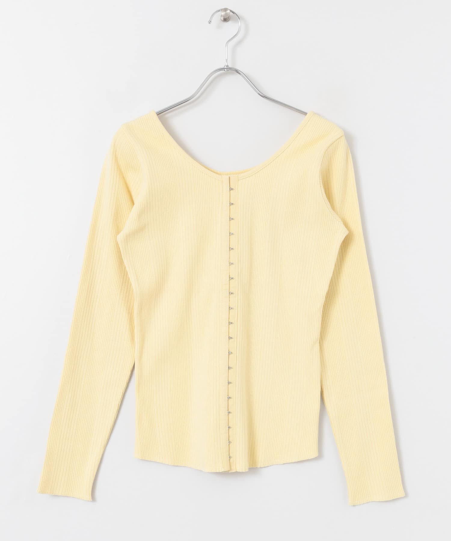 フロントホックデザインカットソー YELLOW one