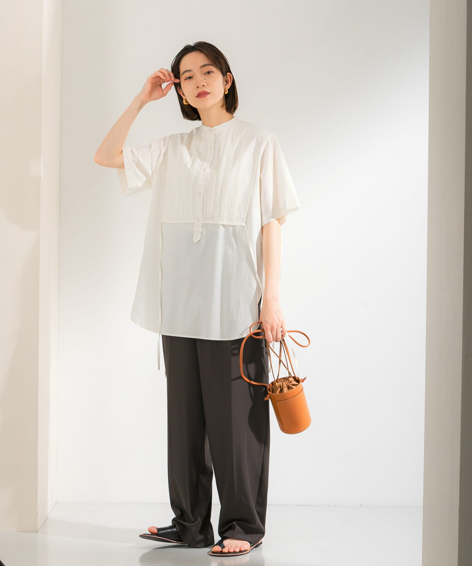 ルーズボトムアシメパンツ CHARCOAL 36