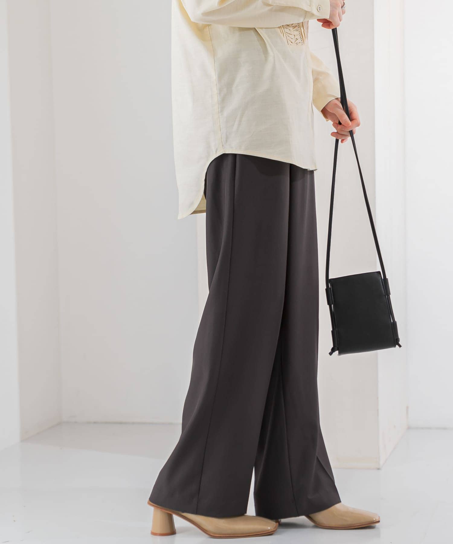 ルーズボトムアシメパンツ CHARCOAL 36