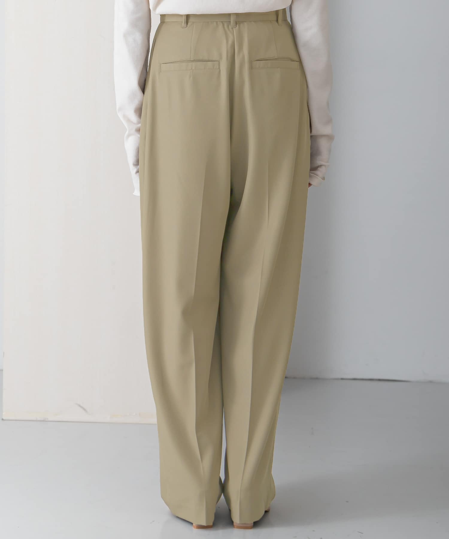 ルーズボトムアシメパンツ KHAKI 38
