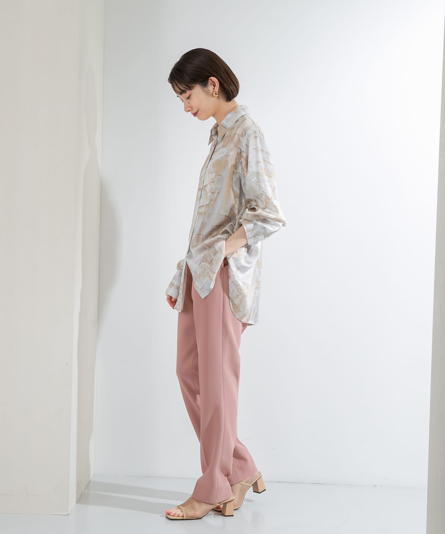 ツイルテーパードパンツ DUSTY PINK 36