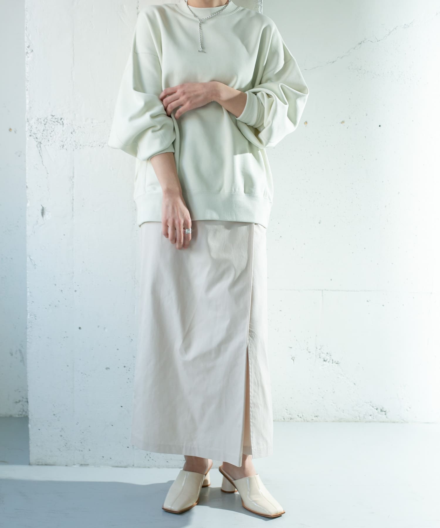 シャンブレーラップスカート L.BEIGE one
