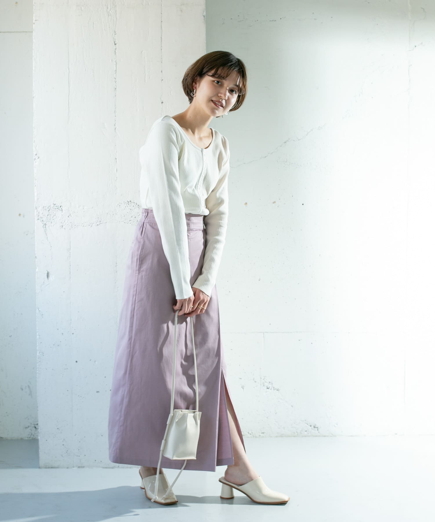 シャンブレーラップスカート L.PURPLE one