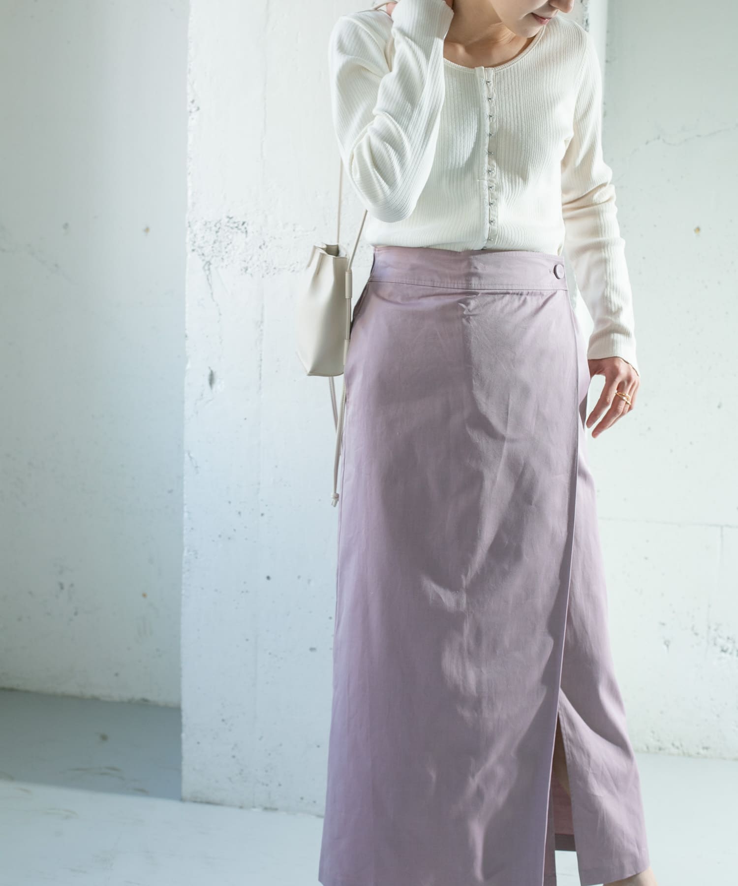 シャンブレーラップスカート L.PURPLE one