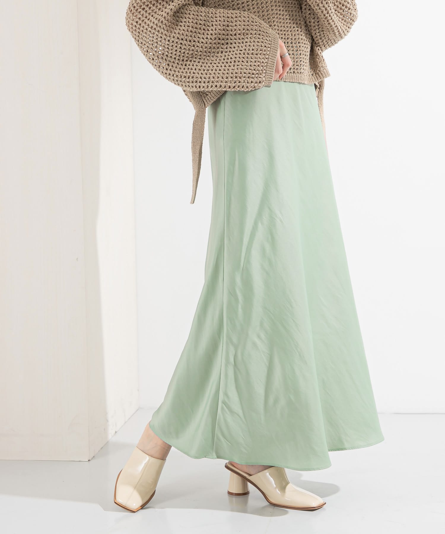 バイアスフレアスカート MINT one