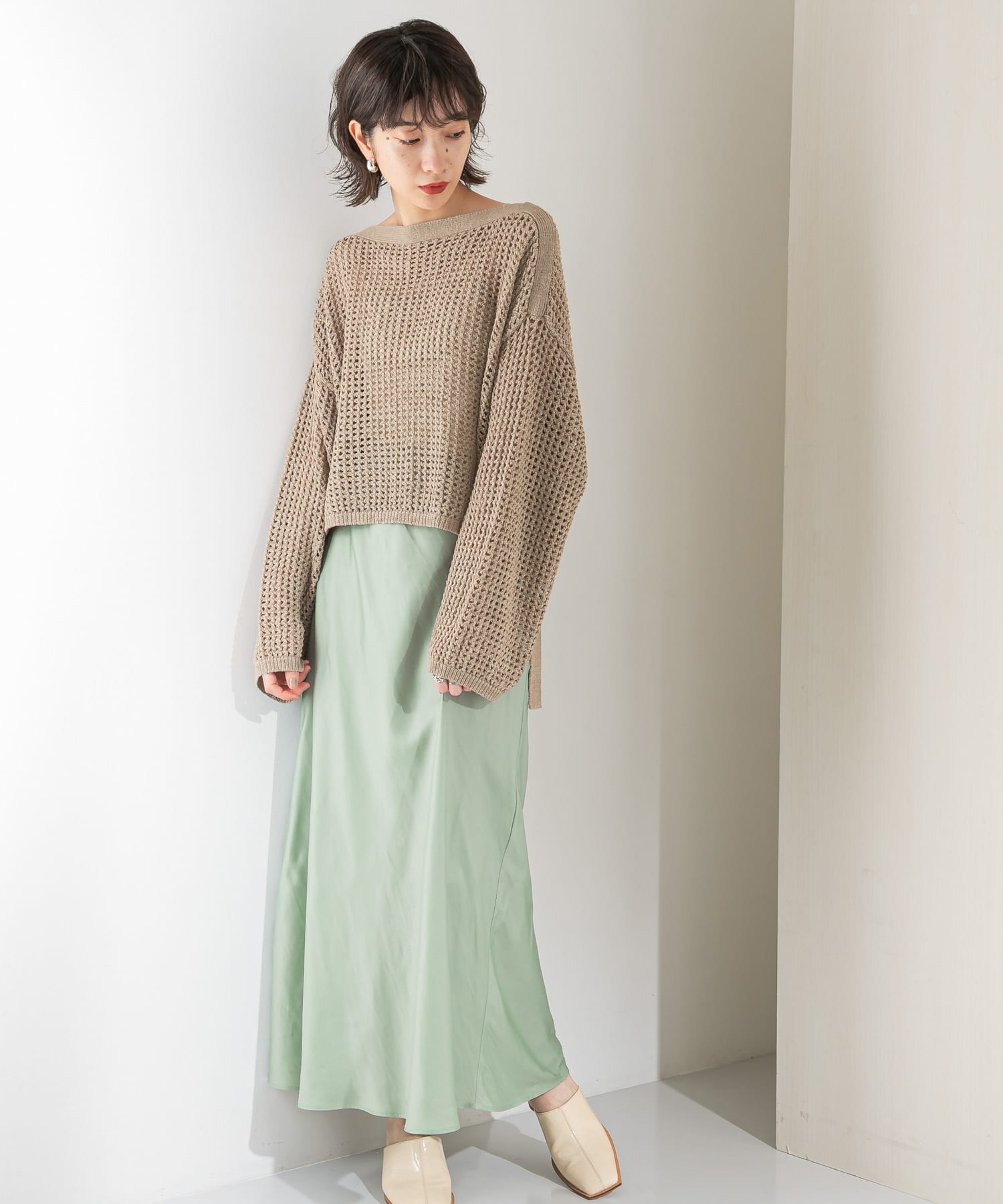 バイアスフレアスカート MINT one