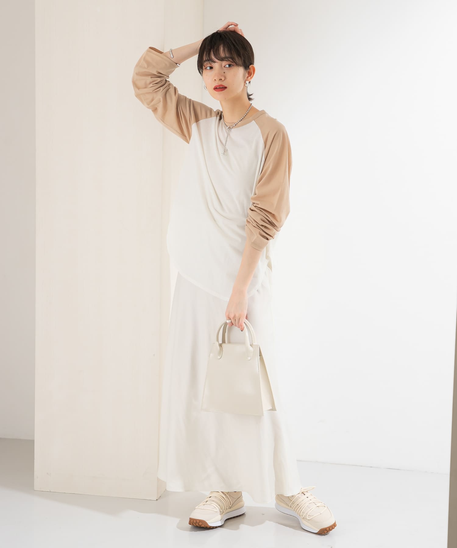 バイアスフレアスカート IVORY one