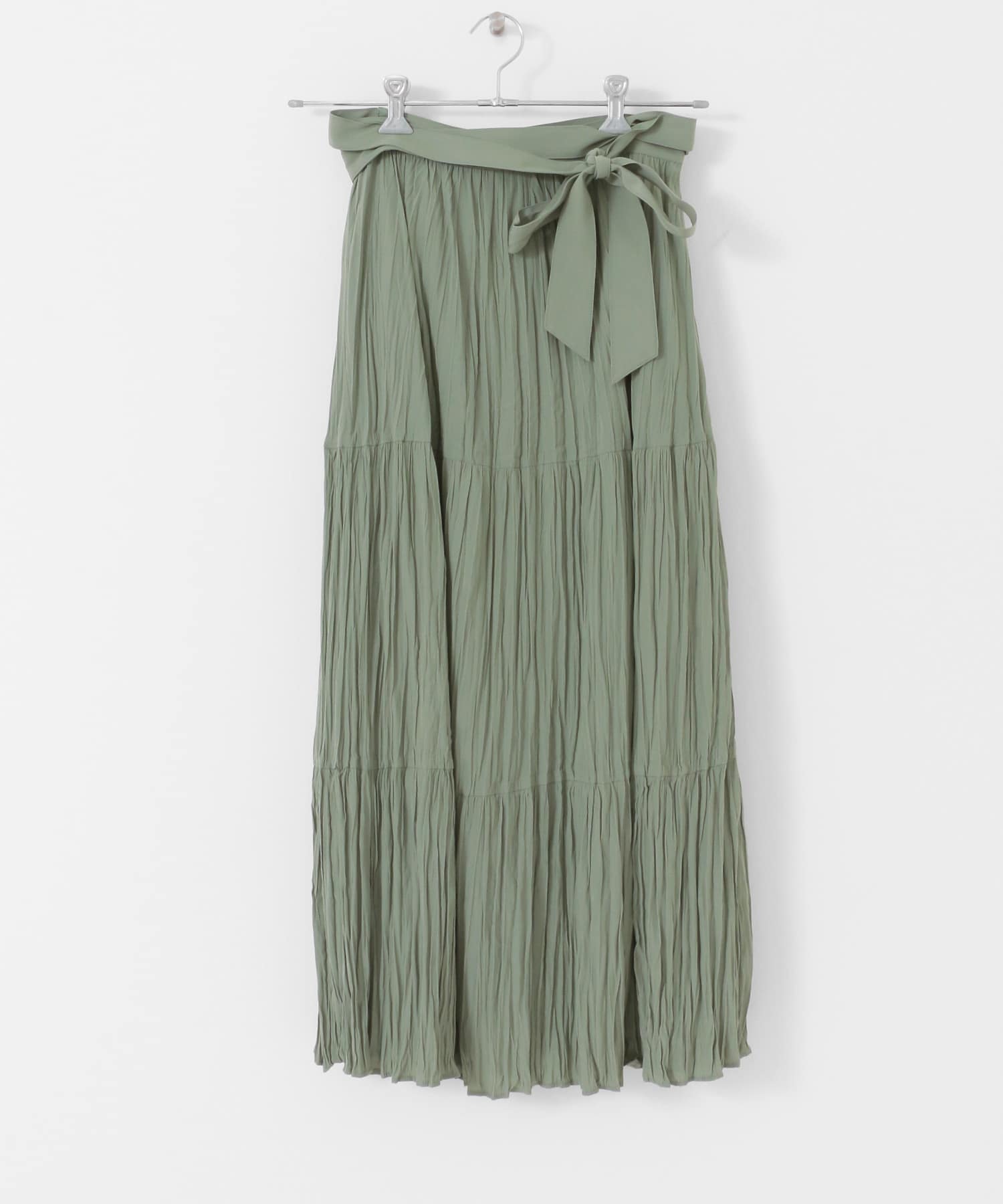 ラップギャザースカート FOG GREEN one