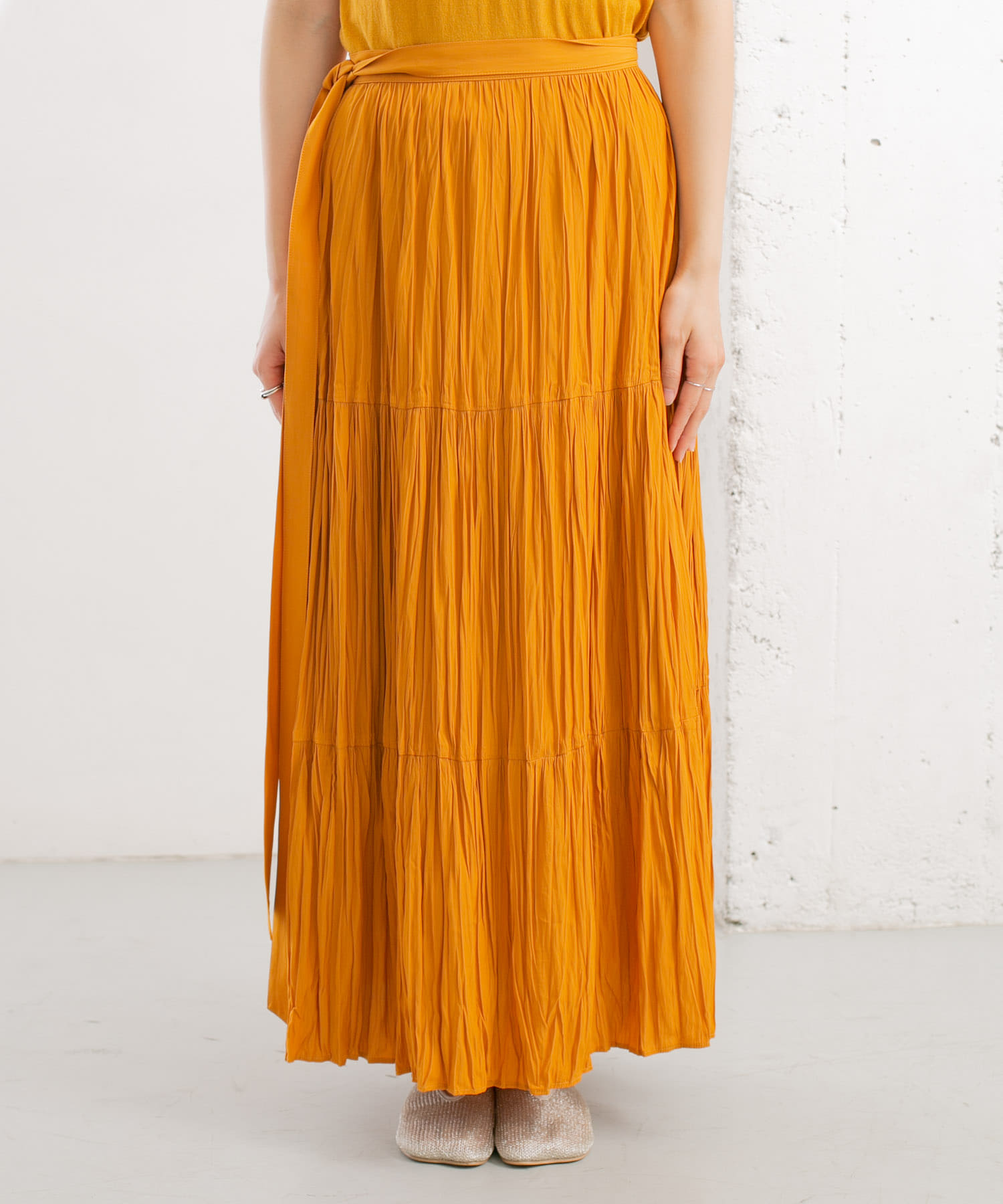 ラップギャザースカート APRICOT one