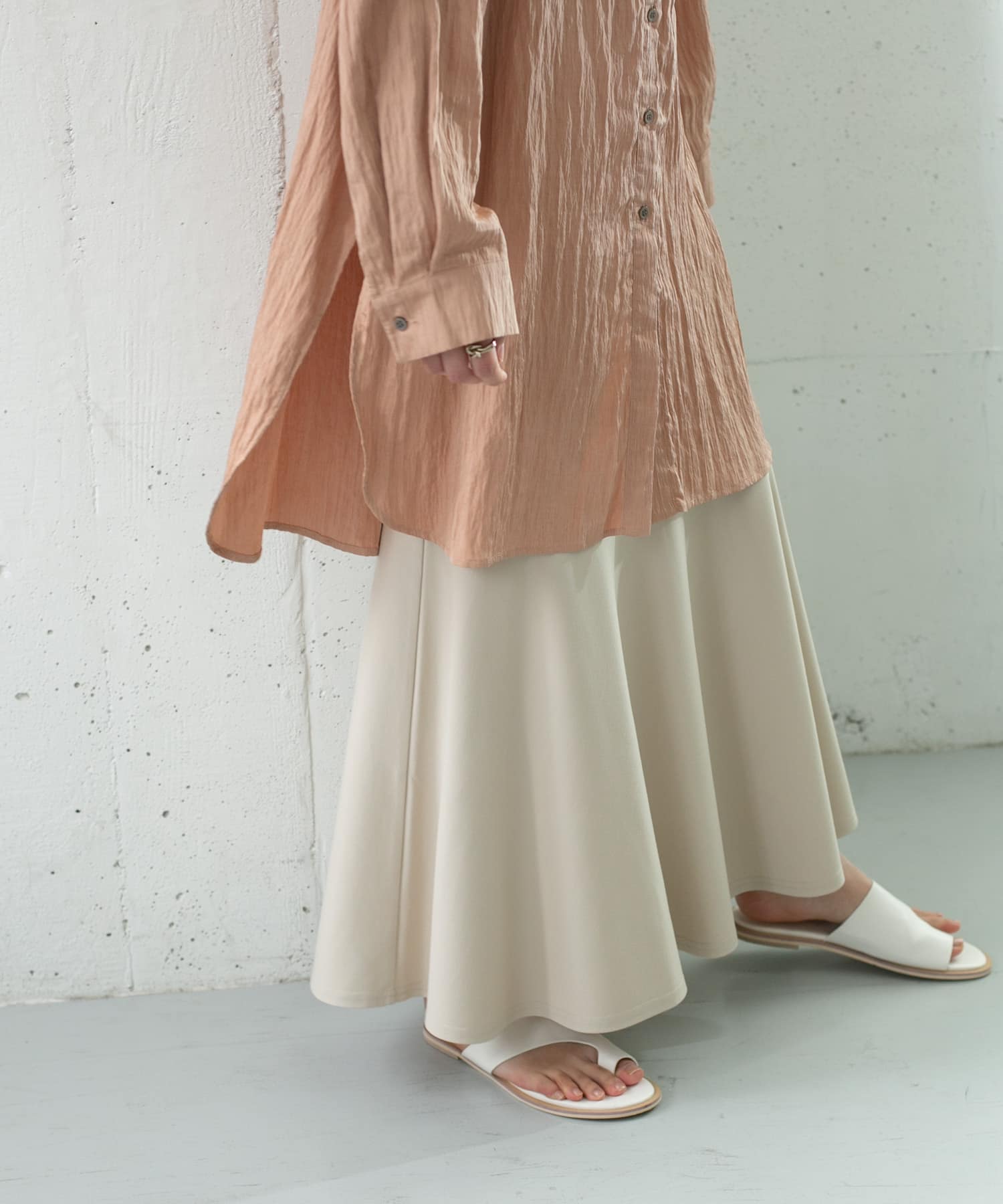 マーメイドラインカットスカート L.BEIGE one