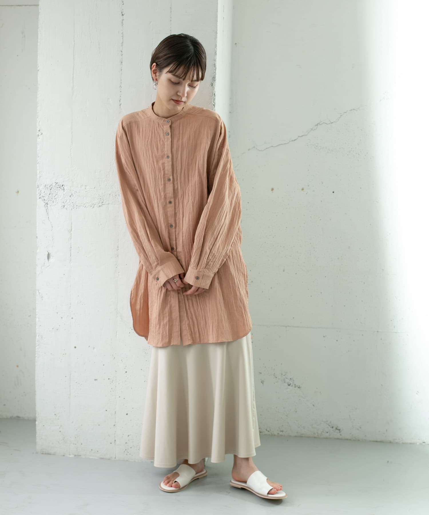 マーメイドラインカットスカート L.BEIGE one