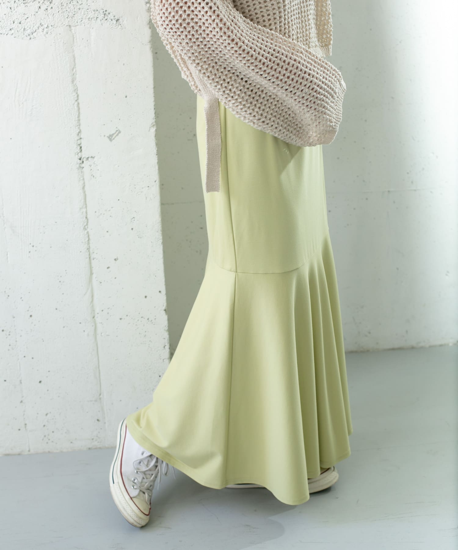 マーメイドラインカットスカート L.GREEN one