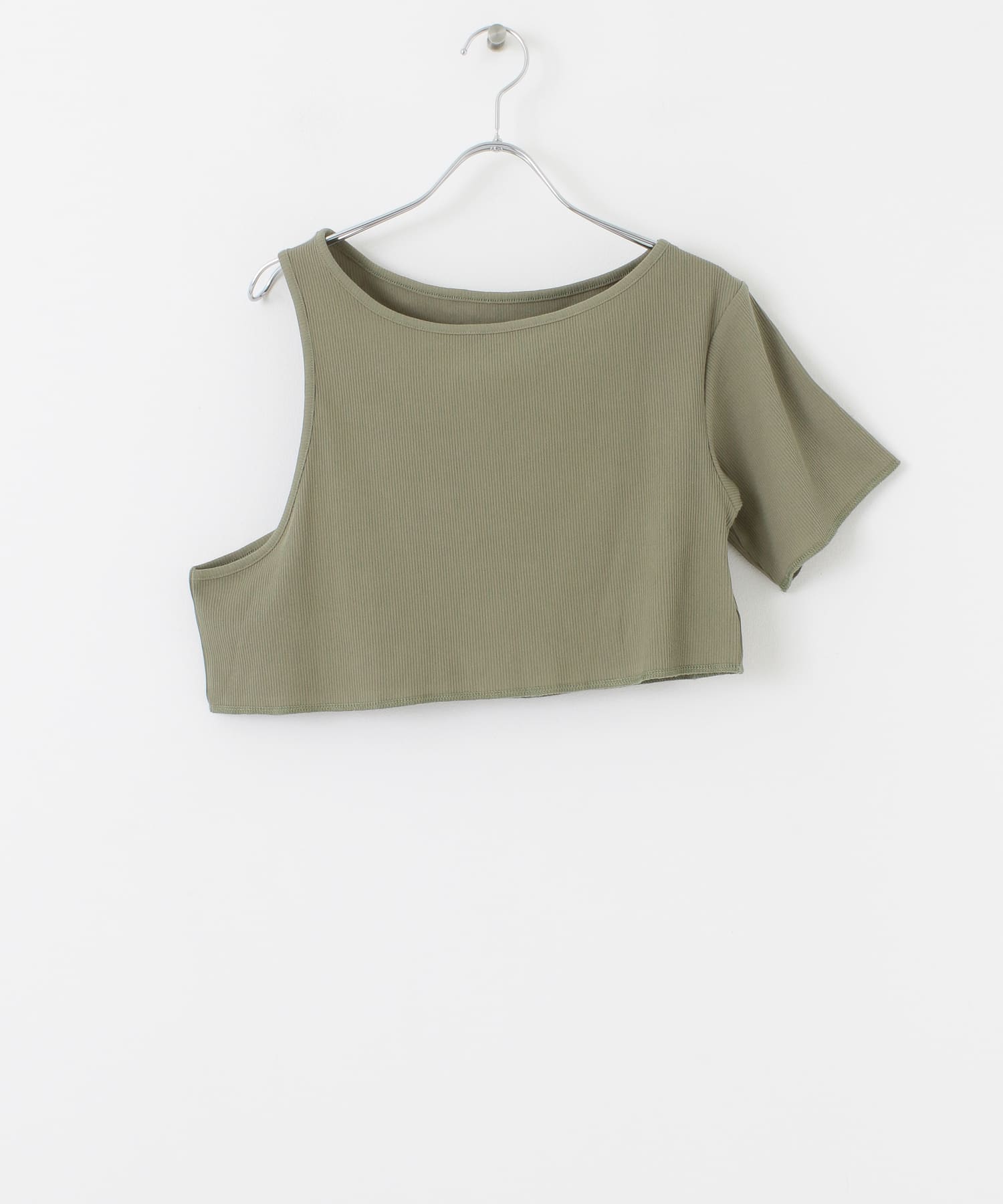 アシメレイヤードTシャツ KHAKI one