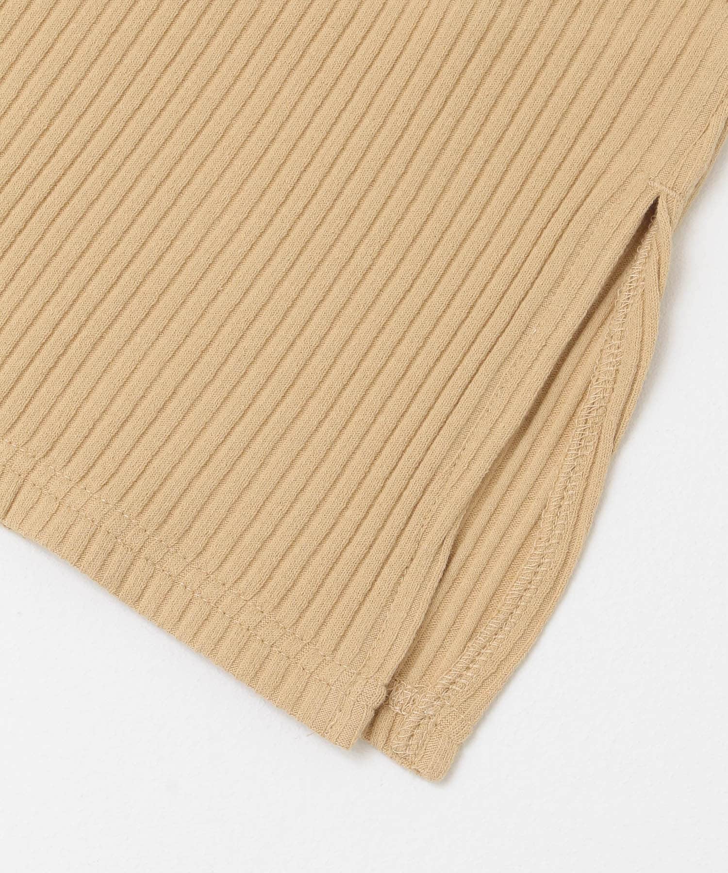BACKオープンメローリブタンクトップ BEIGE one