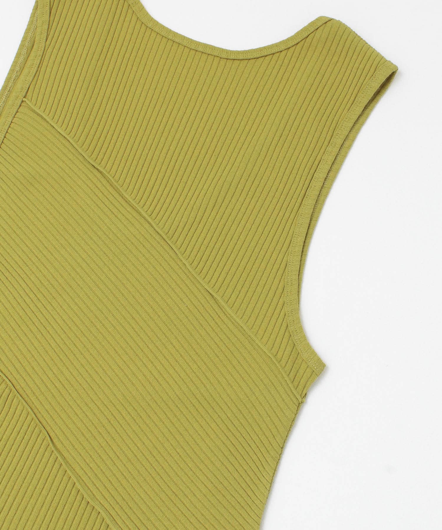 BACKオープンメローリブタンクトップ GREEN one