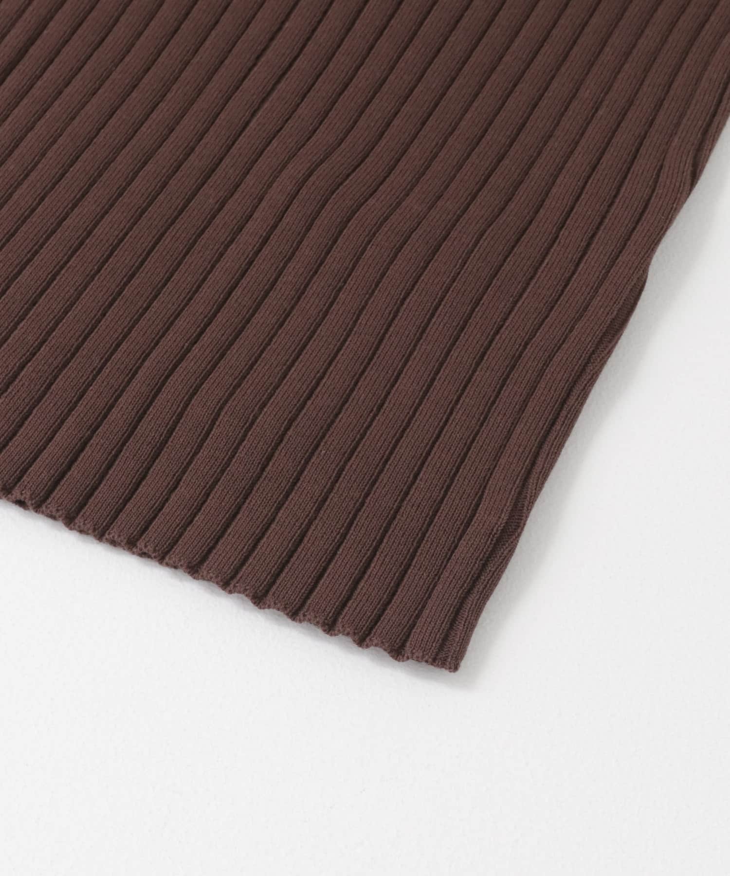 ボートネックRIBニットタンクトップ D.BROWN one