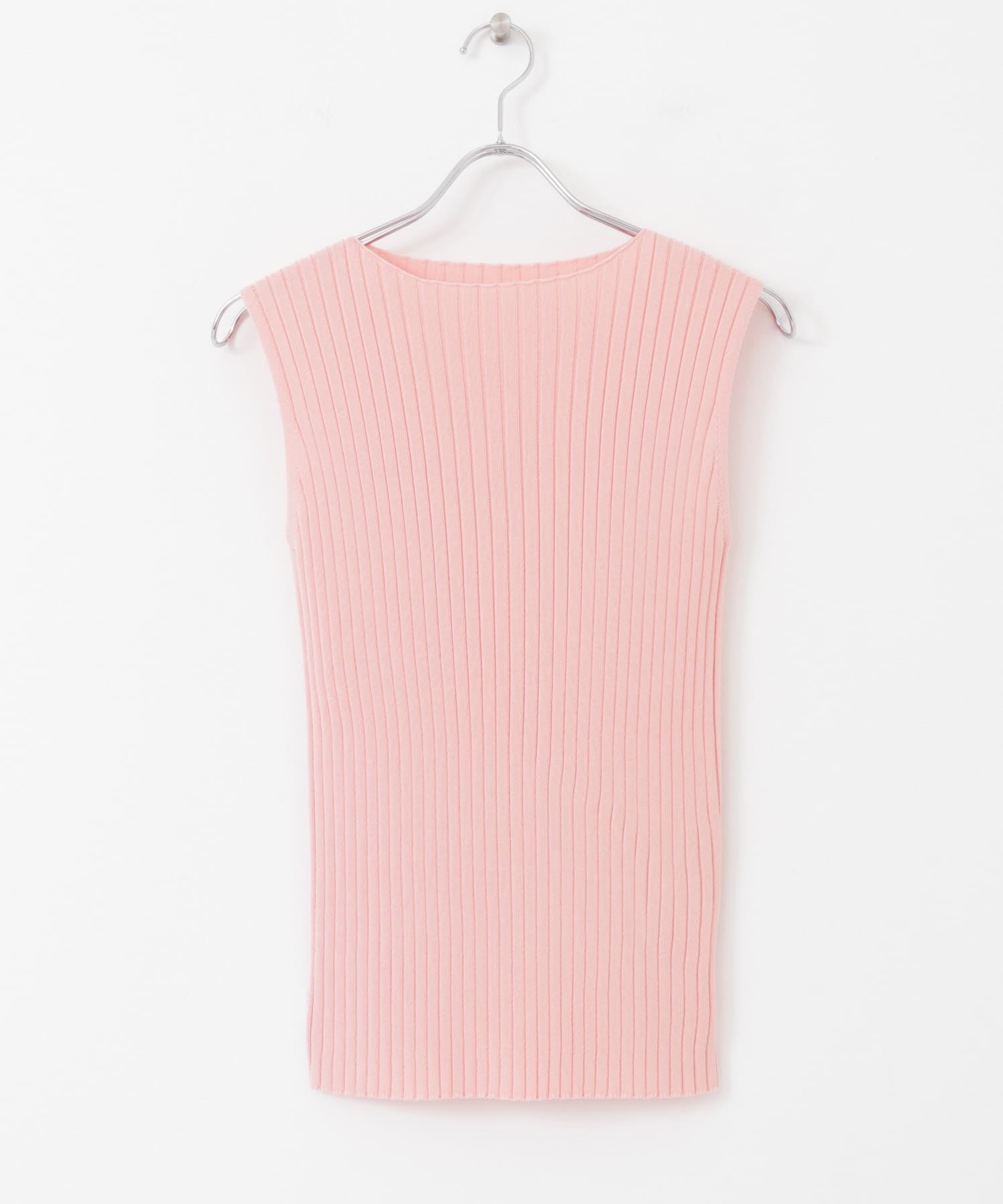 ボートネックRIBニットタンクトップ PINK one