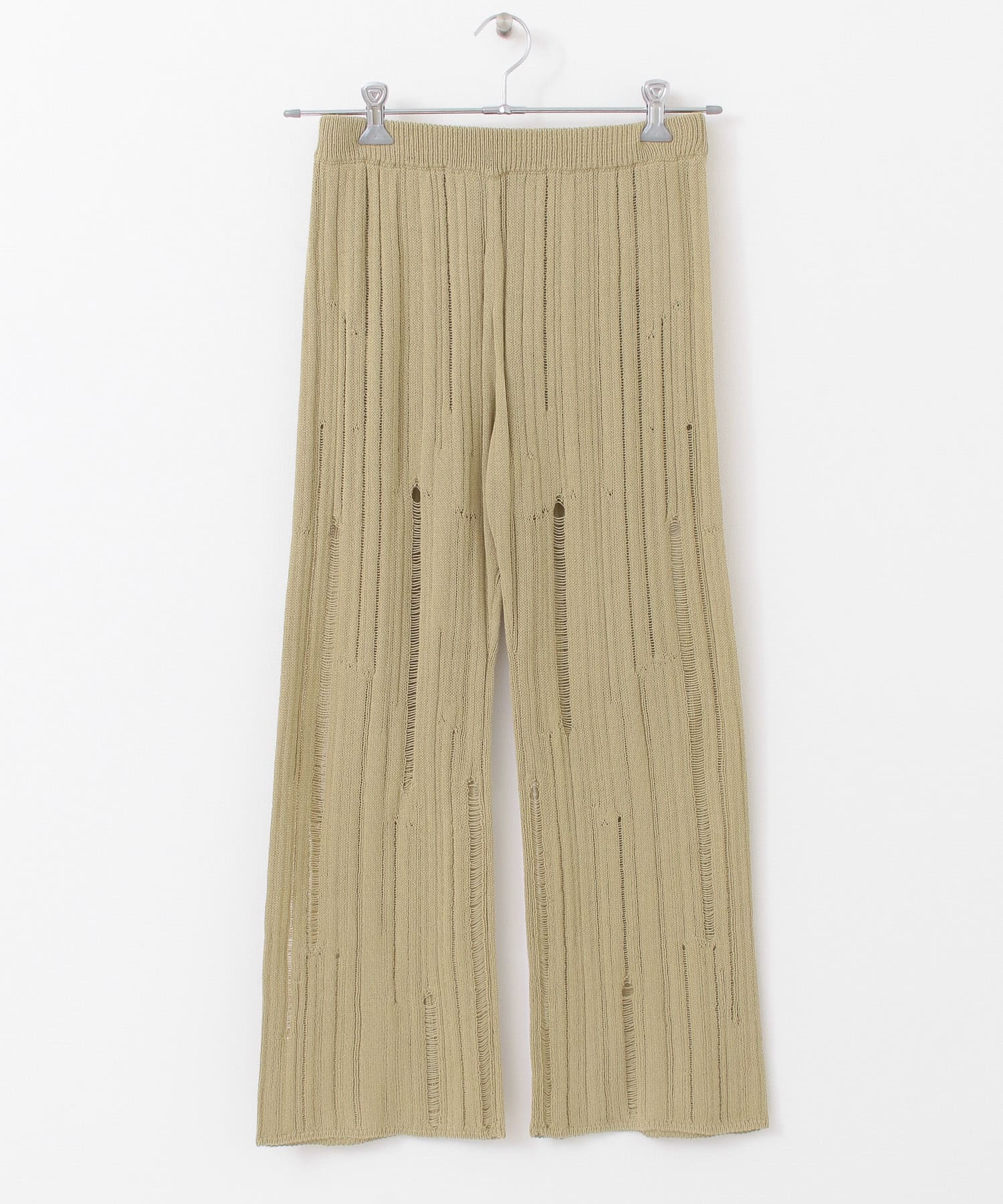 針抜きニットパンツ L.KHAKI one