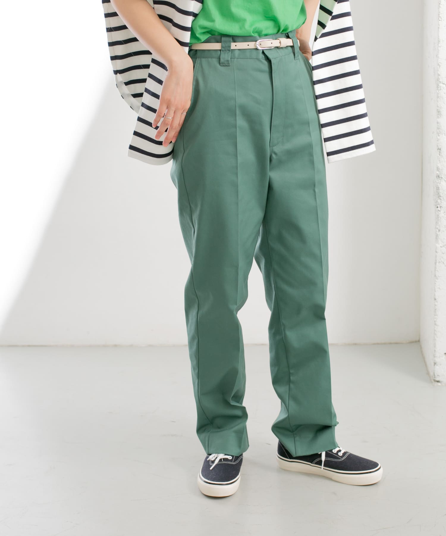 センタープレススタンダードパンツ GREEN 36