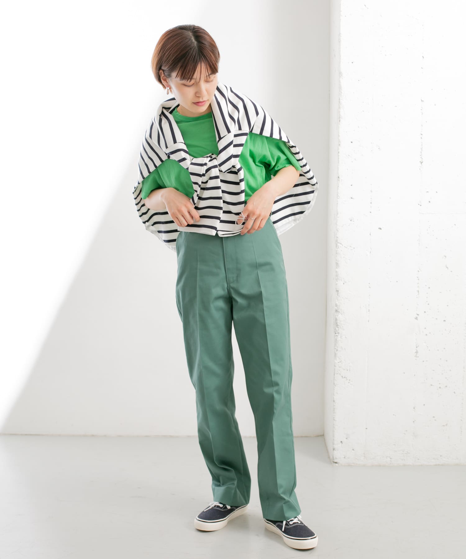 センタープレススタンダードパンツ GREEN 36