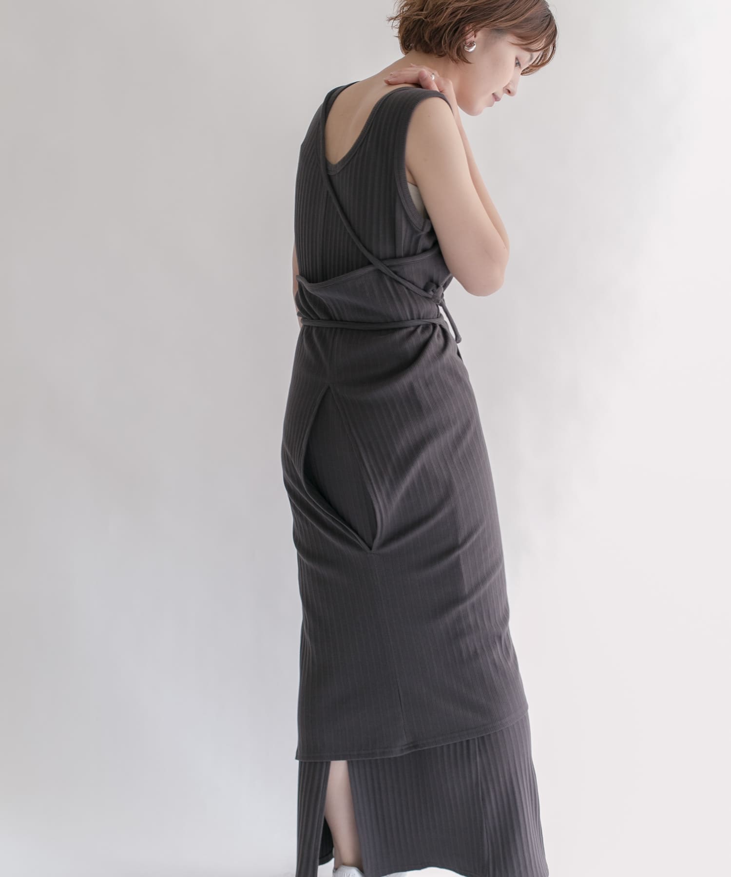 マルチウェイランダムリブセットワンピース CHARCOAL one