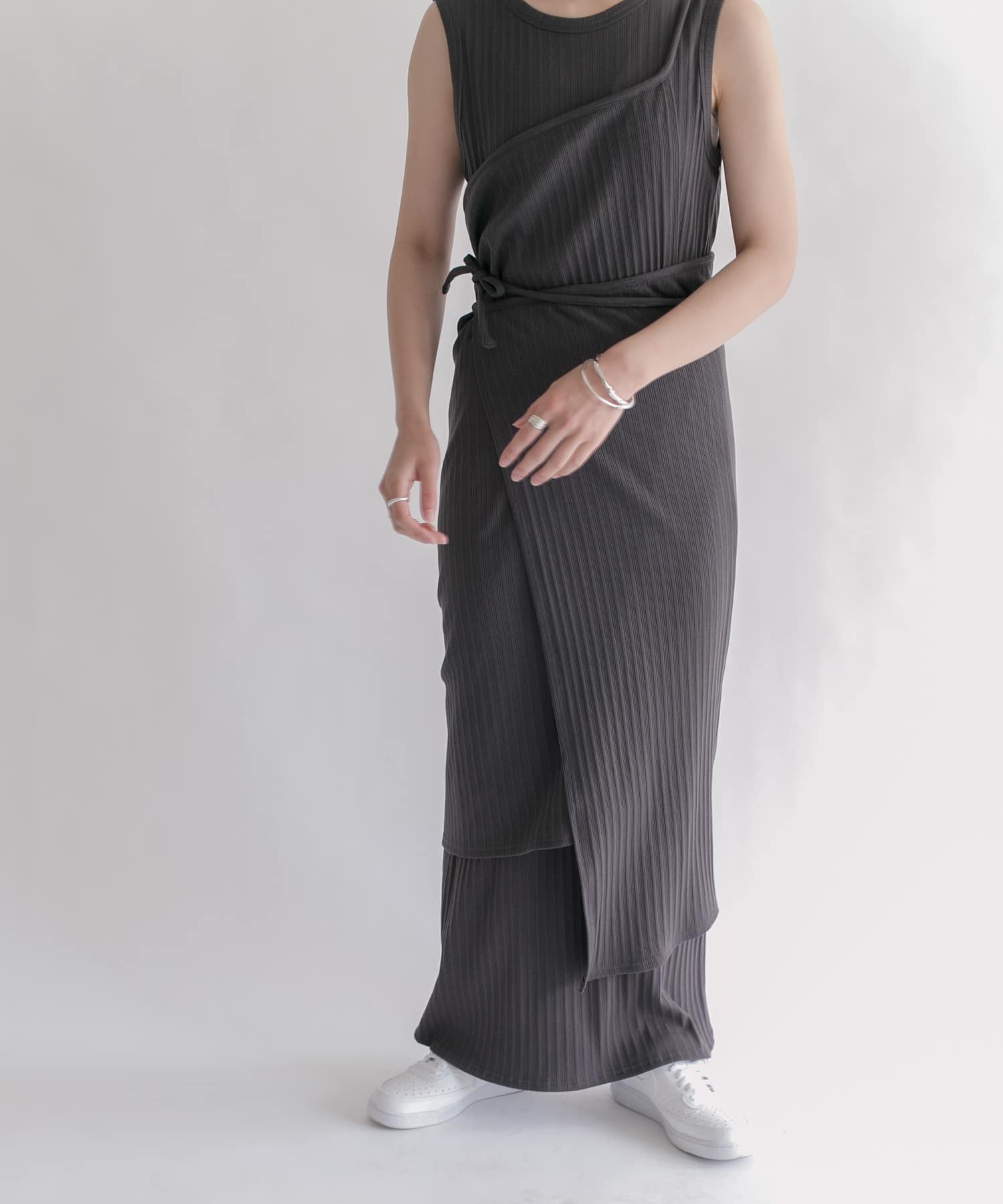 マルチウェイランダムリブセットワンピース CHARCOAL one