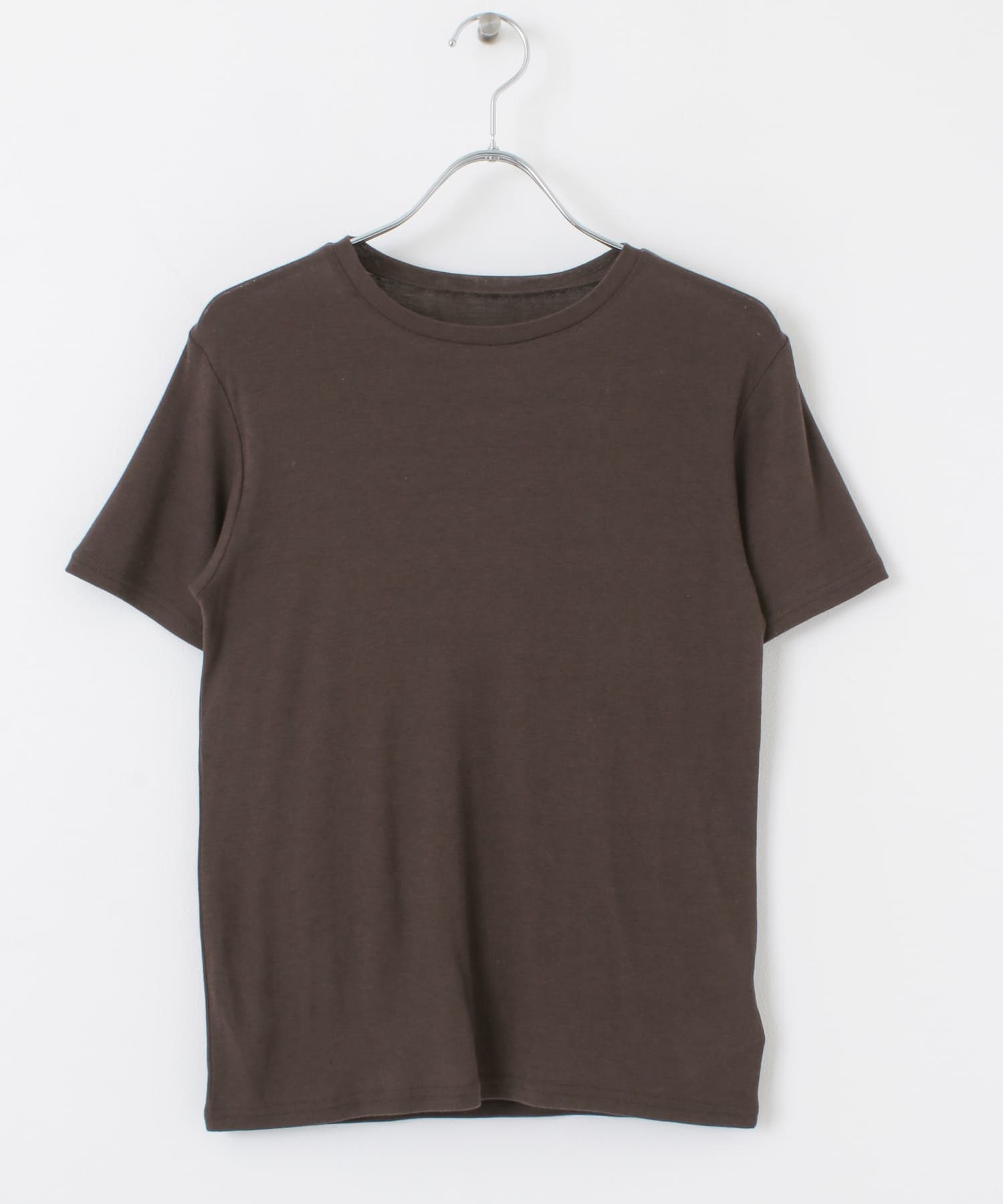 コンパクトベーシックTシャツ D.BROWN one