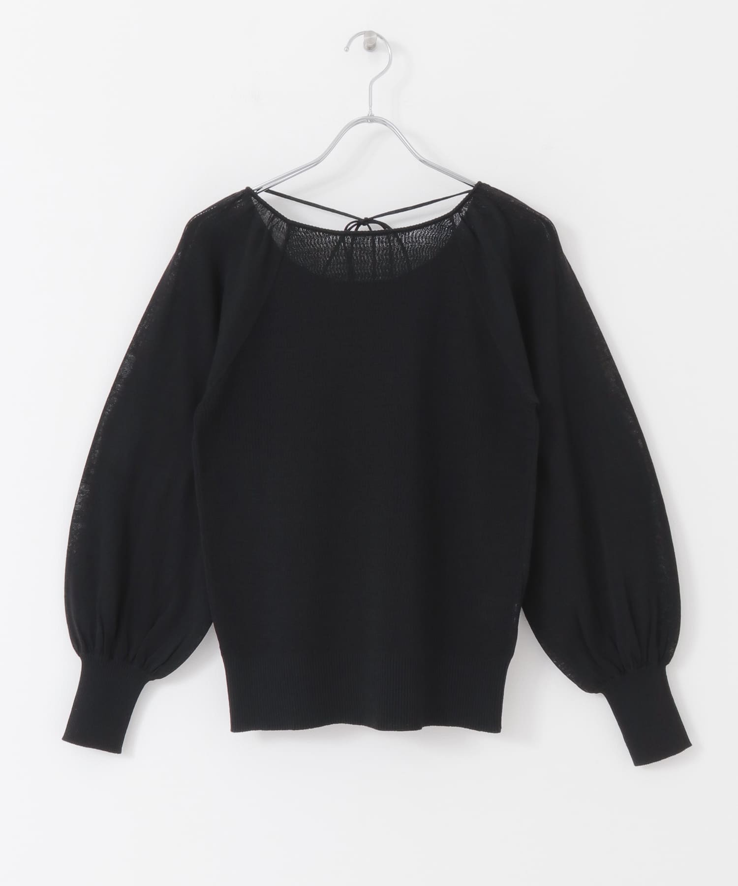 BACKオープンボリュームスリーブニット BLACK one