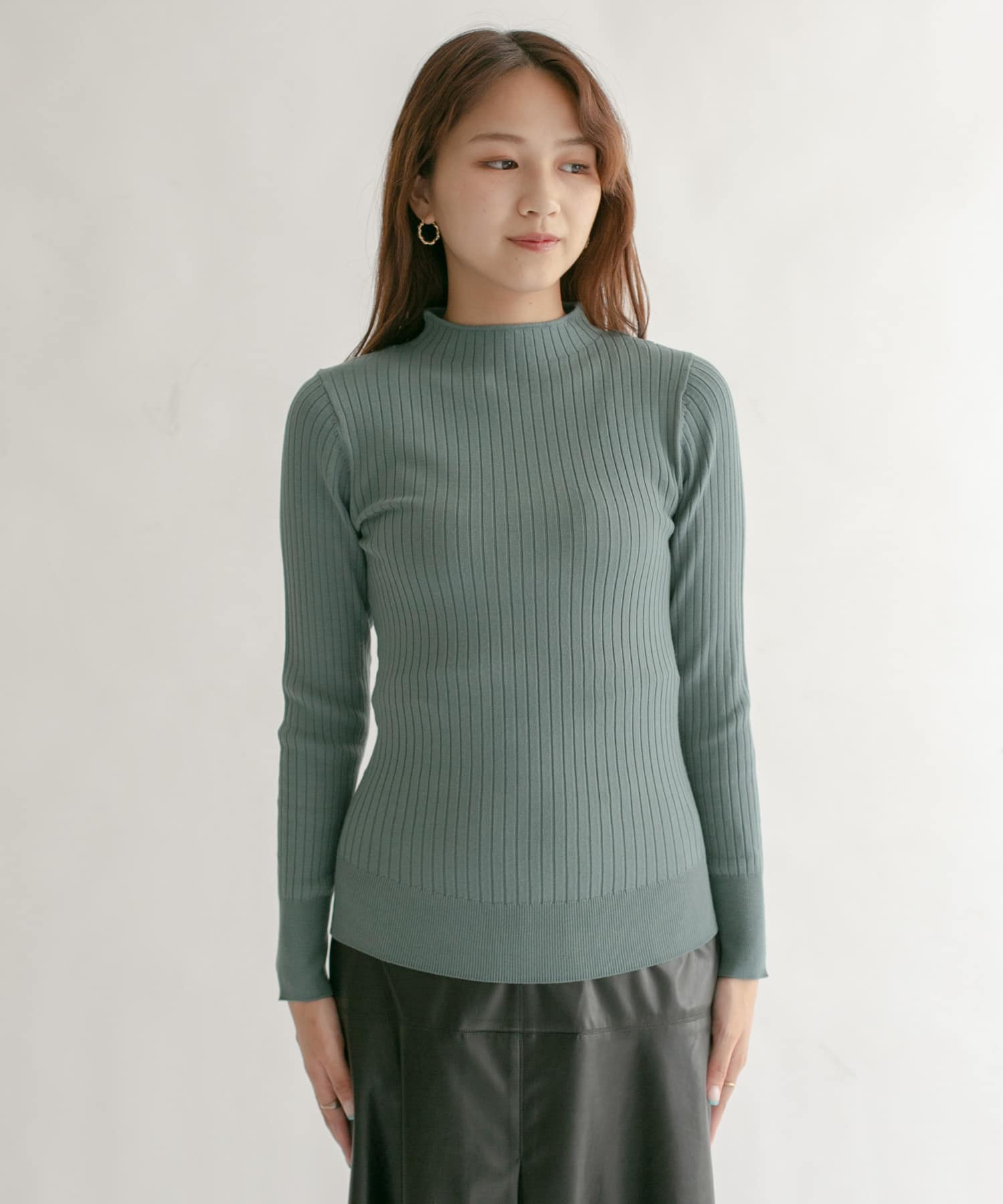 マシンウォシャブルボトルRIBニット BLUE GREEN one